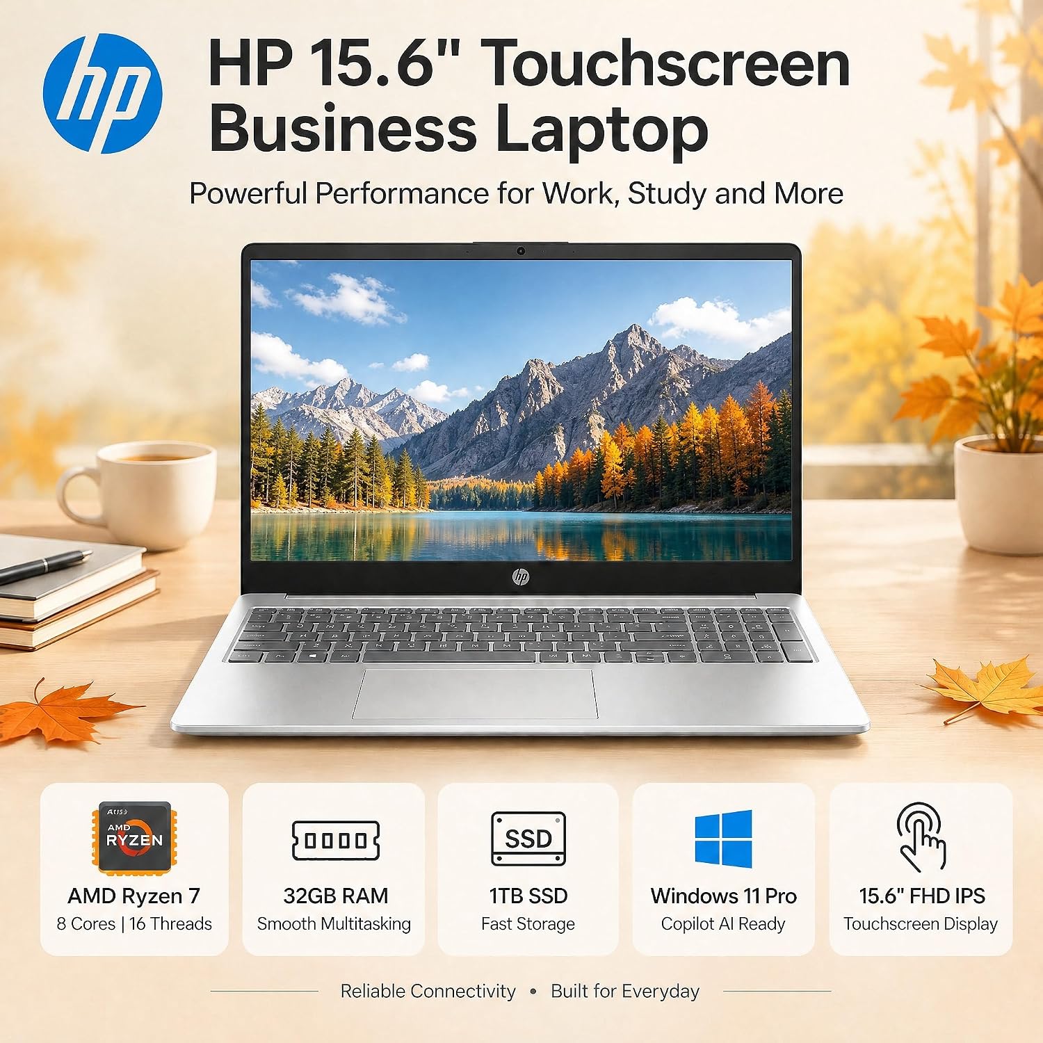 Thumbnail 1 de HP Touchscreen Business Laptop 15.6-inch