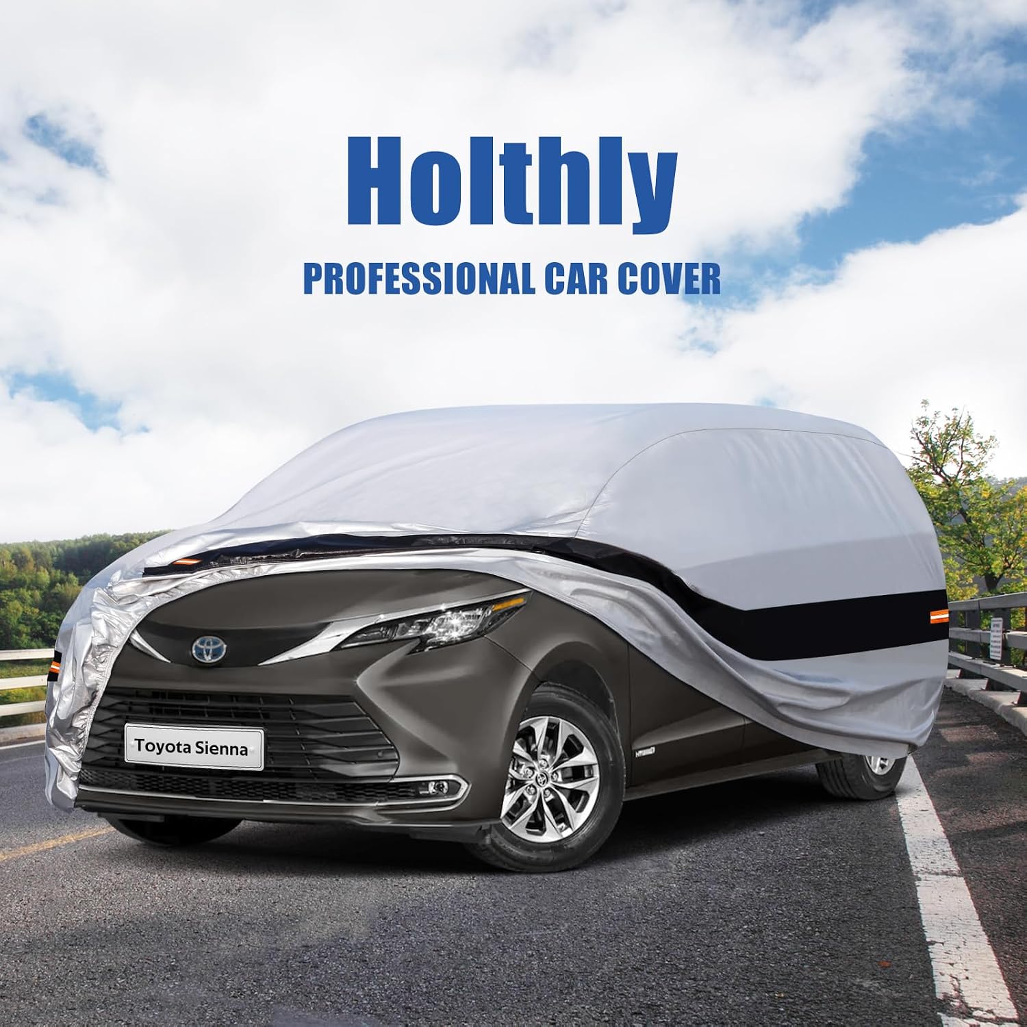 Thumbnail 5 de Holthly 10-Layer Custom Fit Car Cover for Toyota Sienna (2010-2024) — All-Weather Waterproof Protection