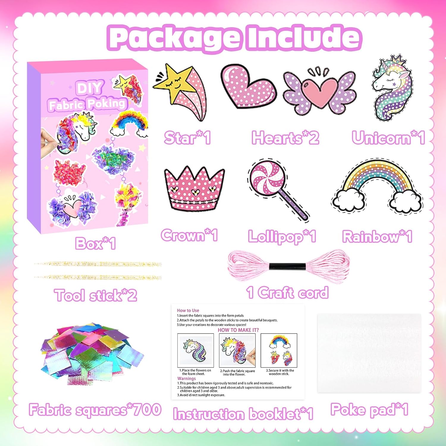 Detalle 2 de KIFHCMPR Poke‑in Craft Kit for Kids 4+ 🎨