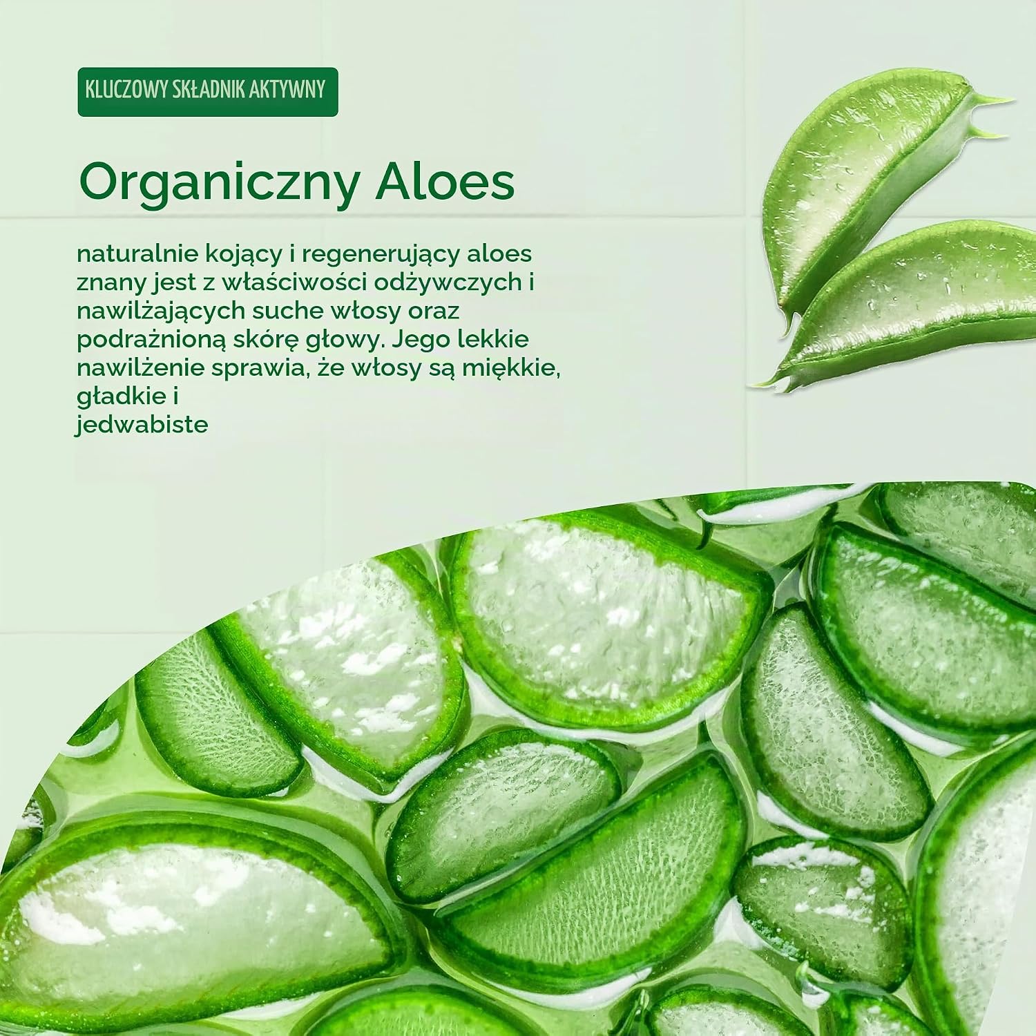 Detalle de Dr. Organic Aloe Vera – szampon do włosów suchych, 265 ml, bez parabenów