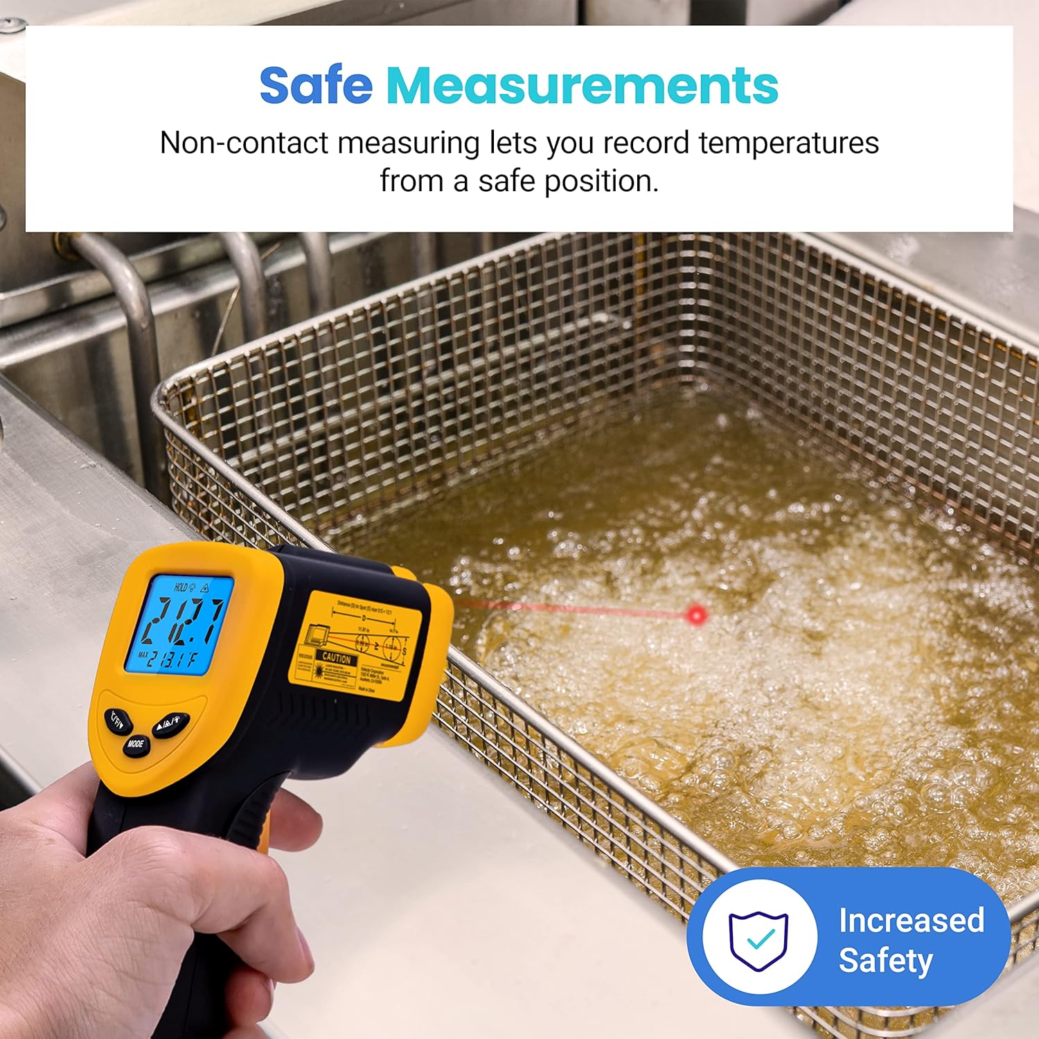 Thumbnail 4 de Etekcity Infrared Thermometer Gun (Laser IR) -50°C to 450°C for cooking, ovens & industrial use (Not for Human) Yellow/Black