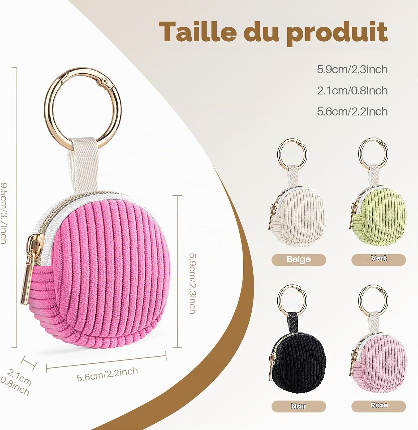 Detalle 2 de Playexen set van 2 mini-sieradendoosjes in ribfluweel, zwart en roze
