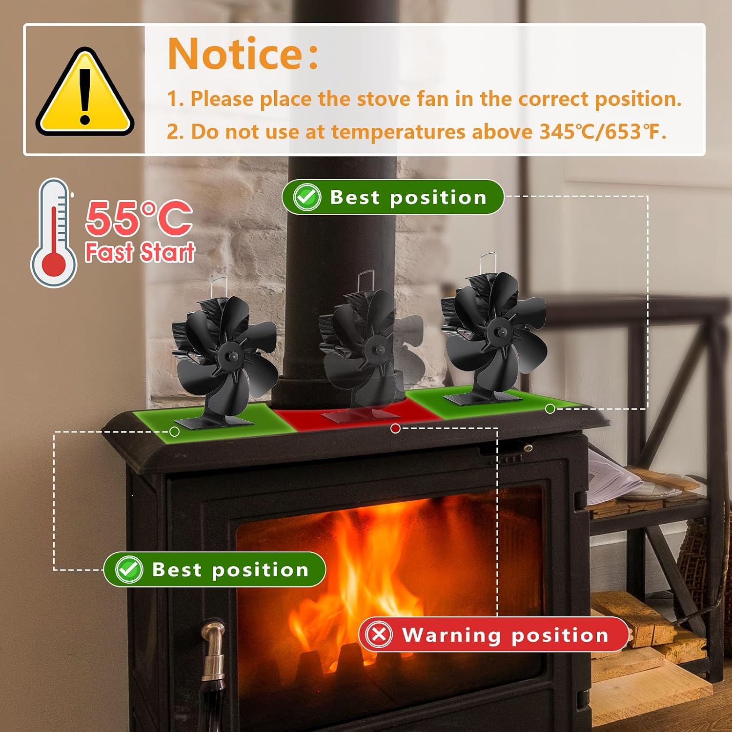 Thumbnail 5 de Hanaoyo Stove Fan 6-blade heat-powered stove fan