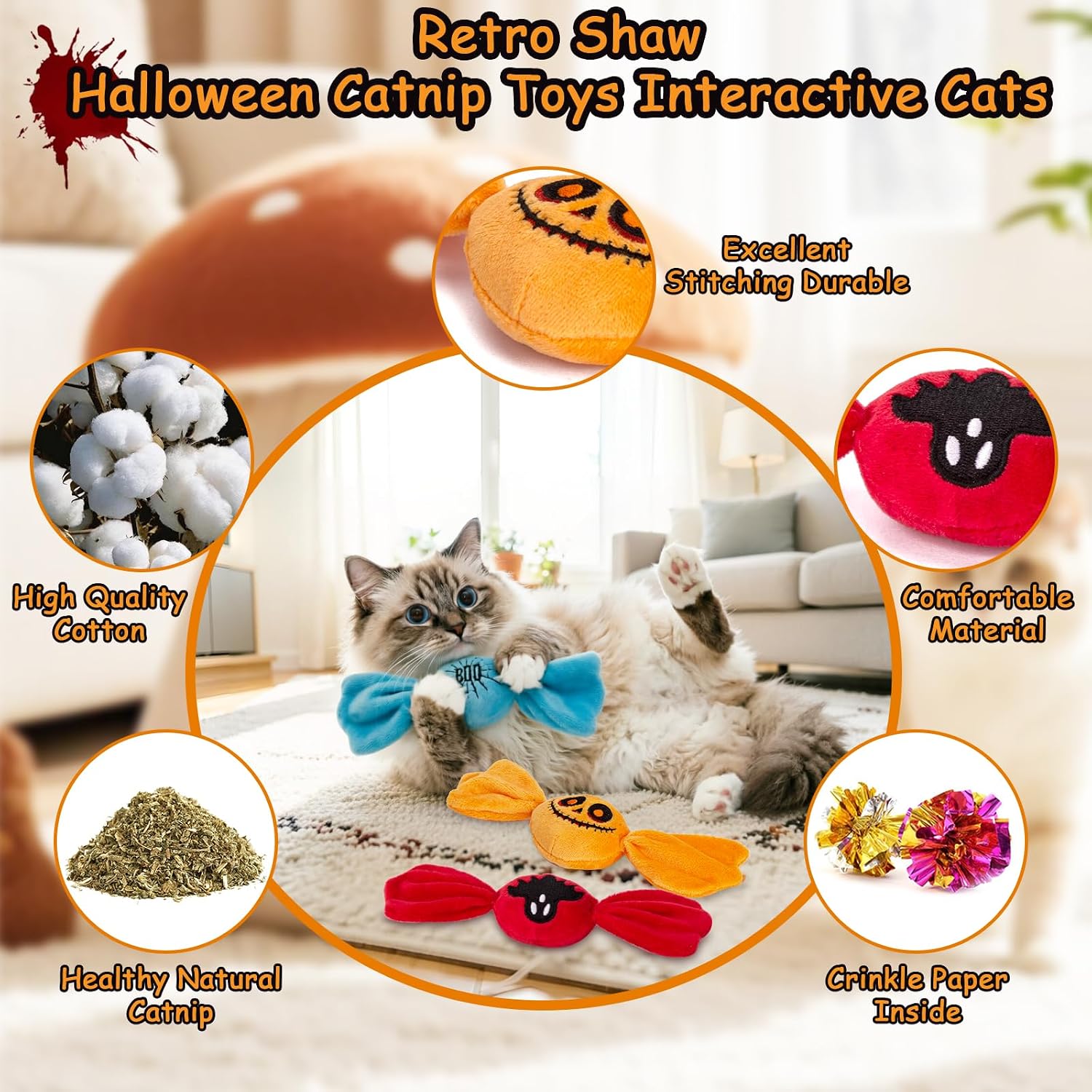 Detalle de Retro Shaw Cat Toys 3-Pack