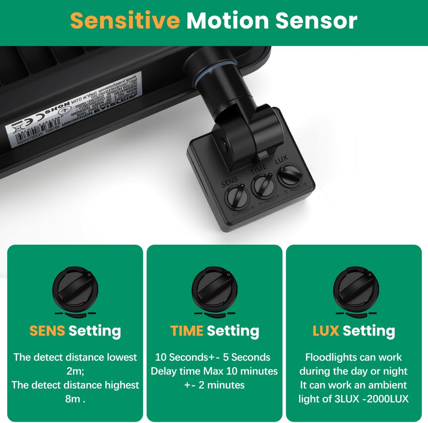 Thumbnail 2 de Aigostar 30W Faretto LED da Esterno con Sensore di Movimento, 2 pezzi, IP65, 4000K