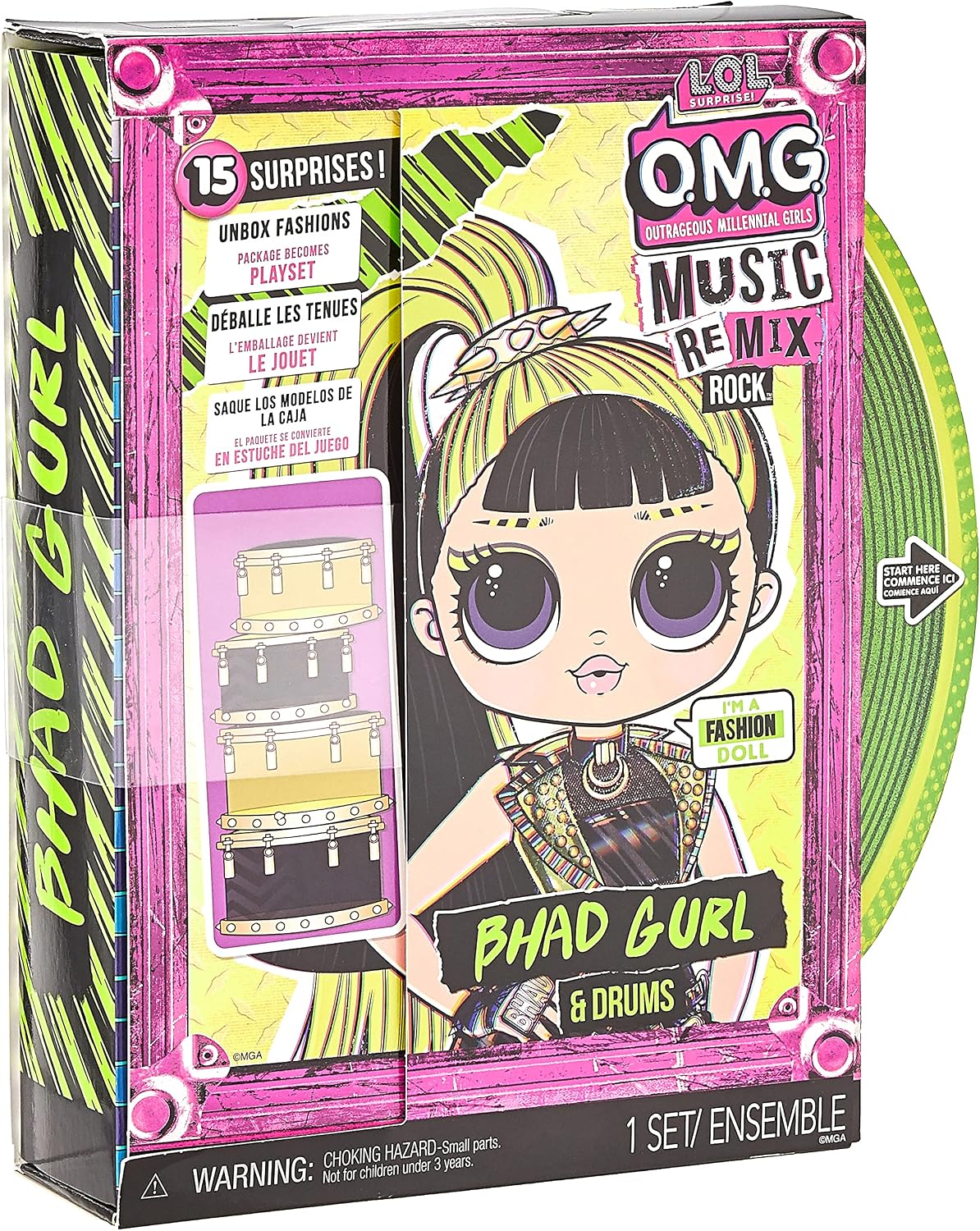 Thumbnail 2 de L.O.L. Surprise! 577584C3 Remix Rock Bhad Girl – lalka modowa z bębnami
