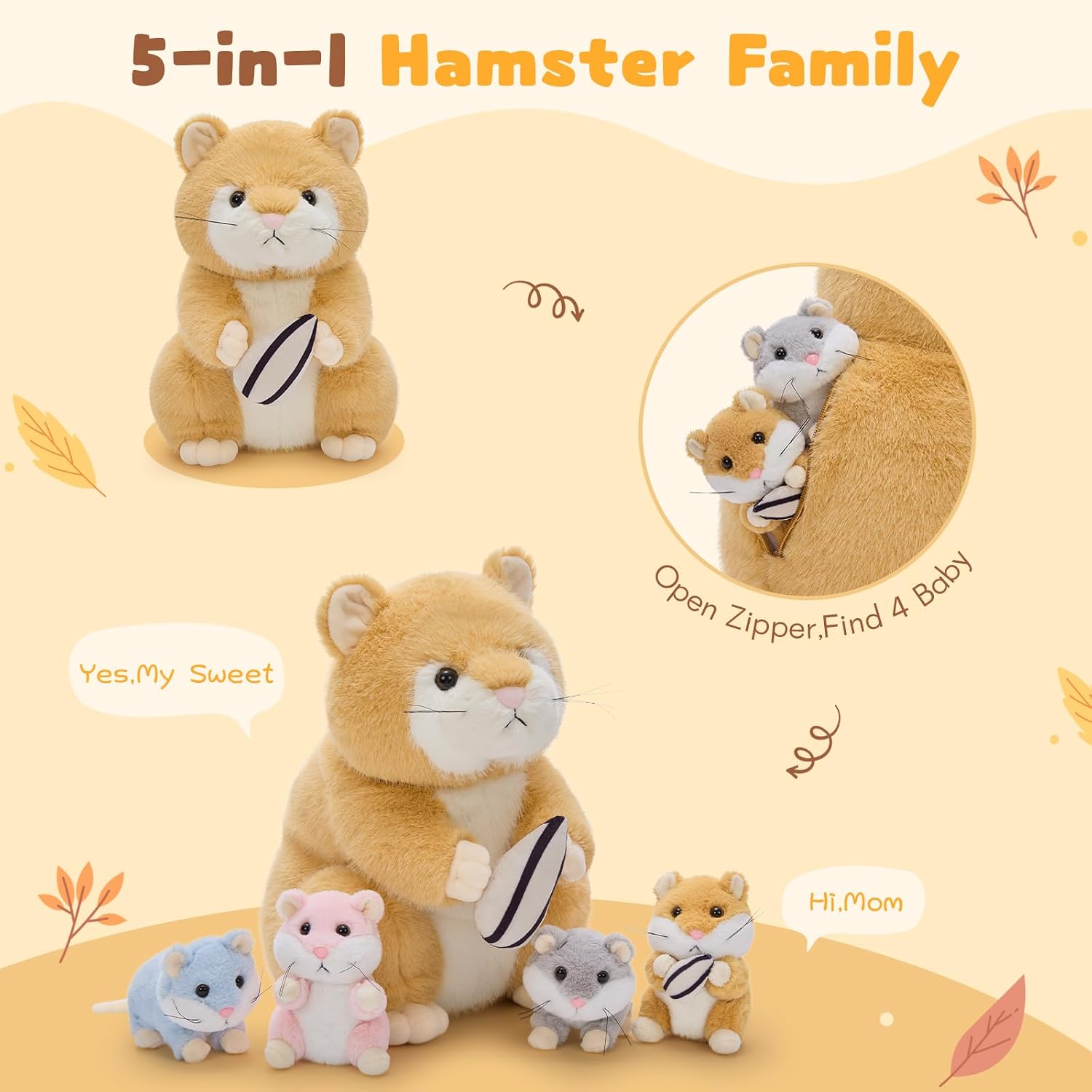 Detalle 2 de MorisMos Hamster Plüschtier Set 32 cm