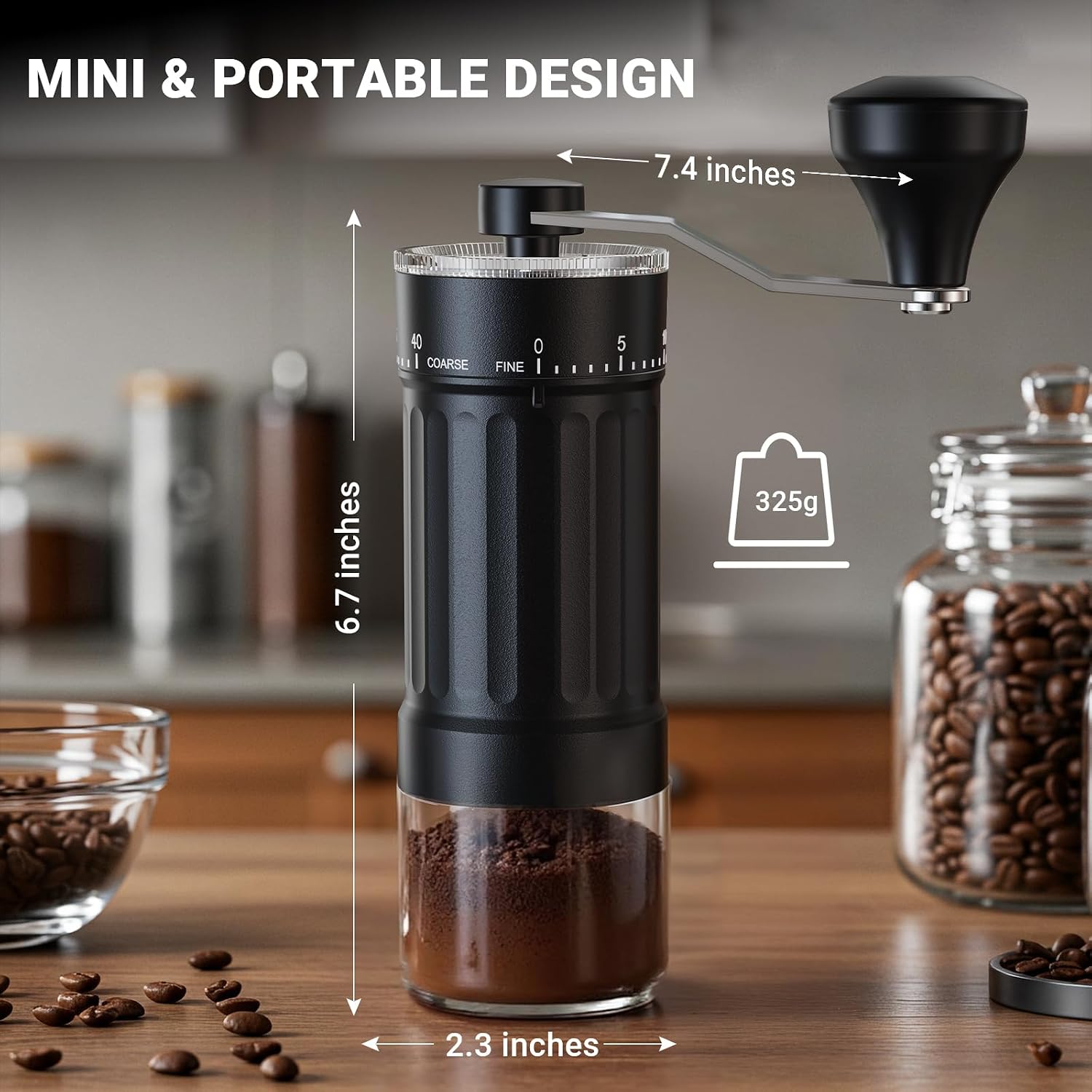 Thumbnail 3 de CEVING Mini Manual Coffee Grinder with 40 External Settings