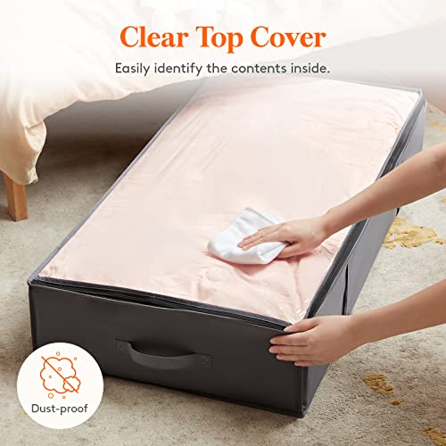 Detalle de Lifewit 4 Pack 95L Under Bed Storage with Clear PVC Window – Grey