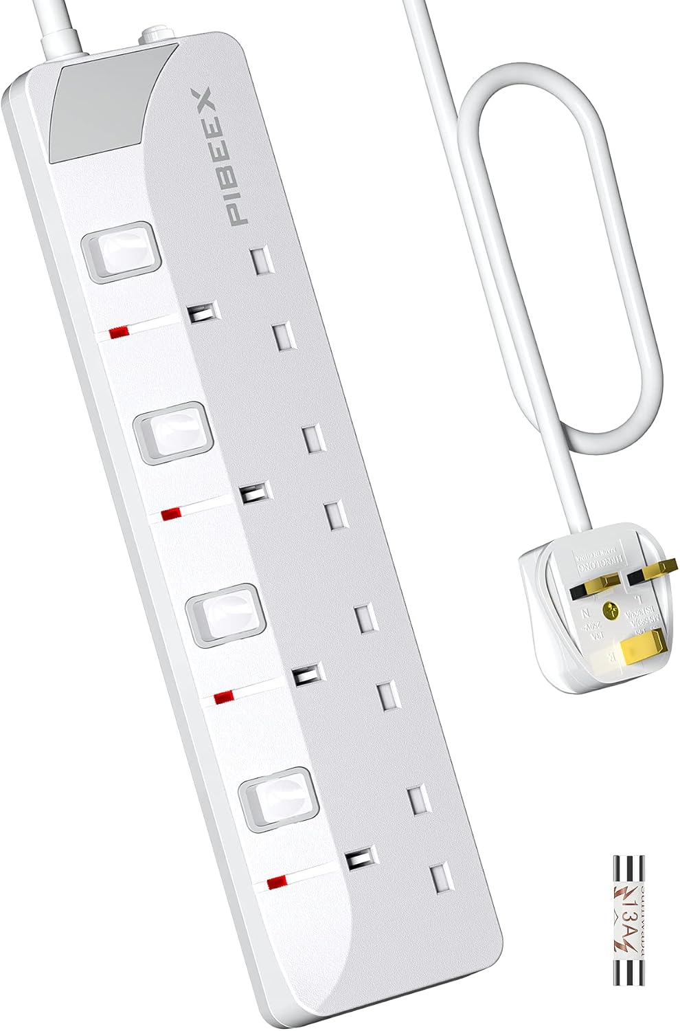 Detalle de PIBEEX Extension Lead 4 Way, 3 m cord