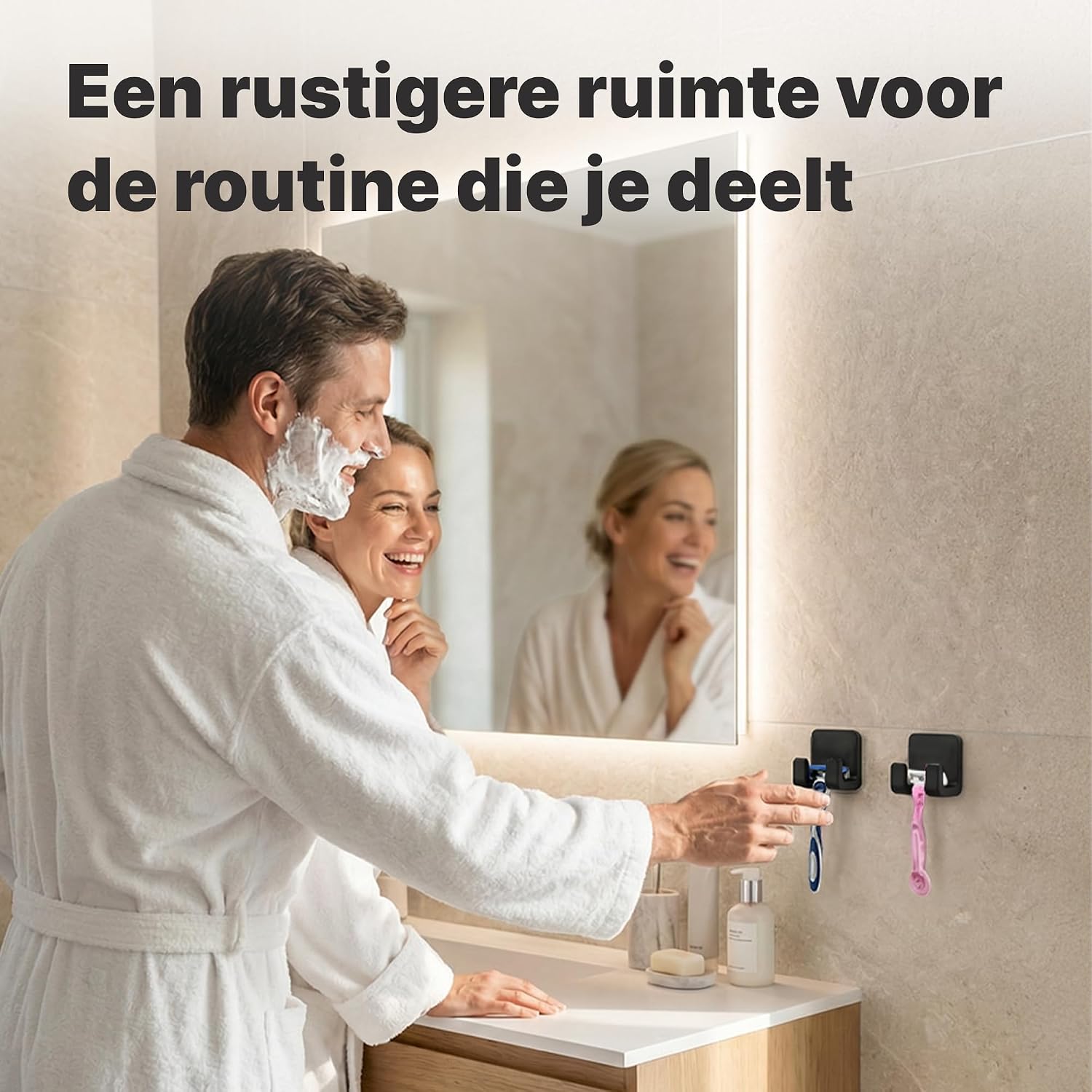 Detalle 2 de Minismus MI7801 scheermeshouder van silicone, zelfklevend en boorvrij