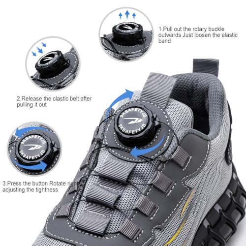 Detalle 2 de GUDECIUS: Zapatos de Seguridad para Hombre y Mujer con Cordones de Botón y Punta de Acero
