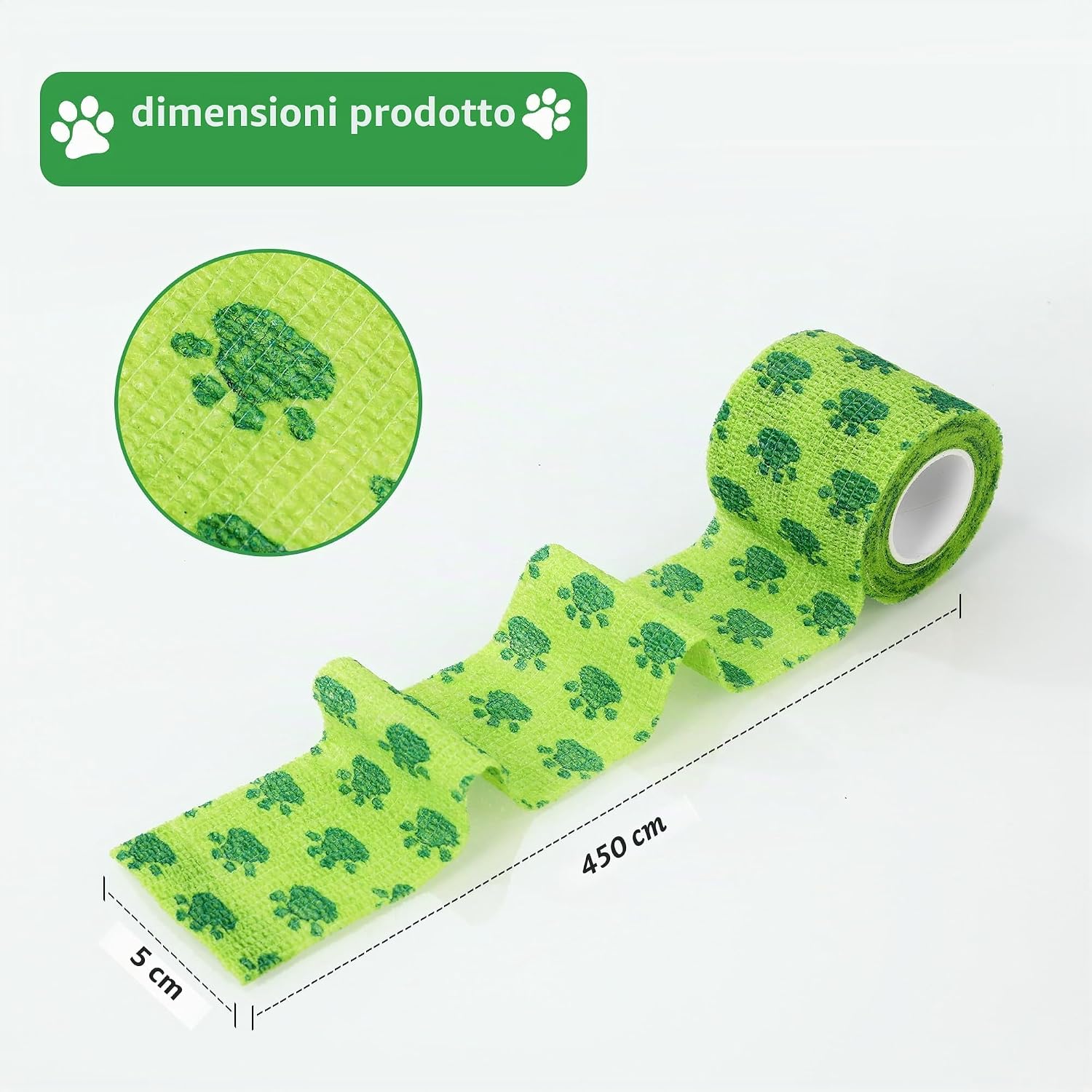 Detalle de Benda Elastica Autoadesiva per Bendaggi Animali – 12 Rotoli 5 cm x 4,5 m