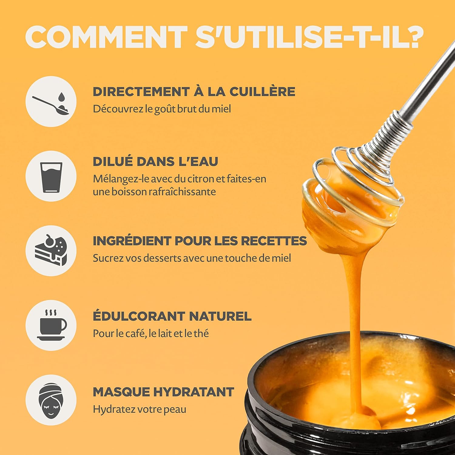 Detalle de NaturalePiù Miel de Manuka 100+ MGO, 500 g bio brut de Nouvelle-Zélande
