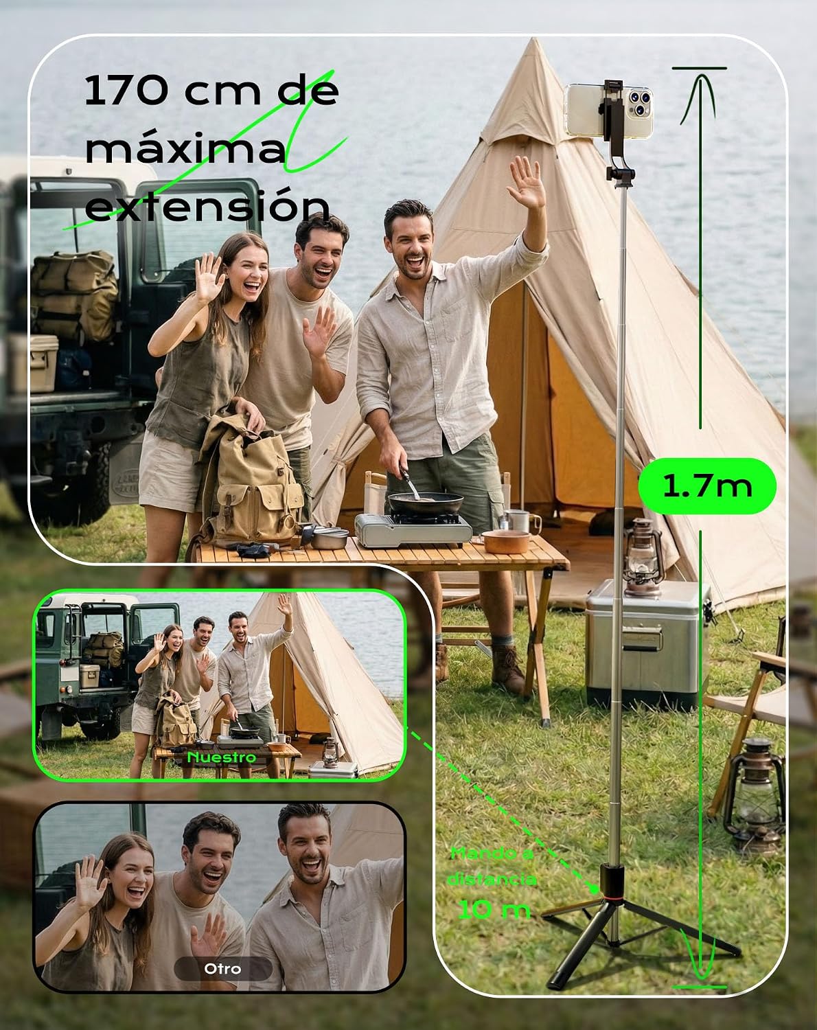 Detalle de daidora Palo Selfie 170 cm