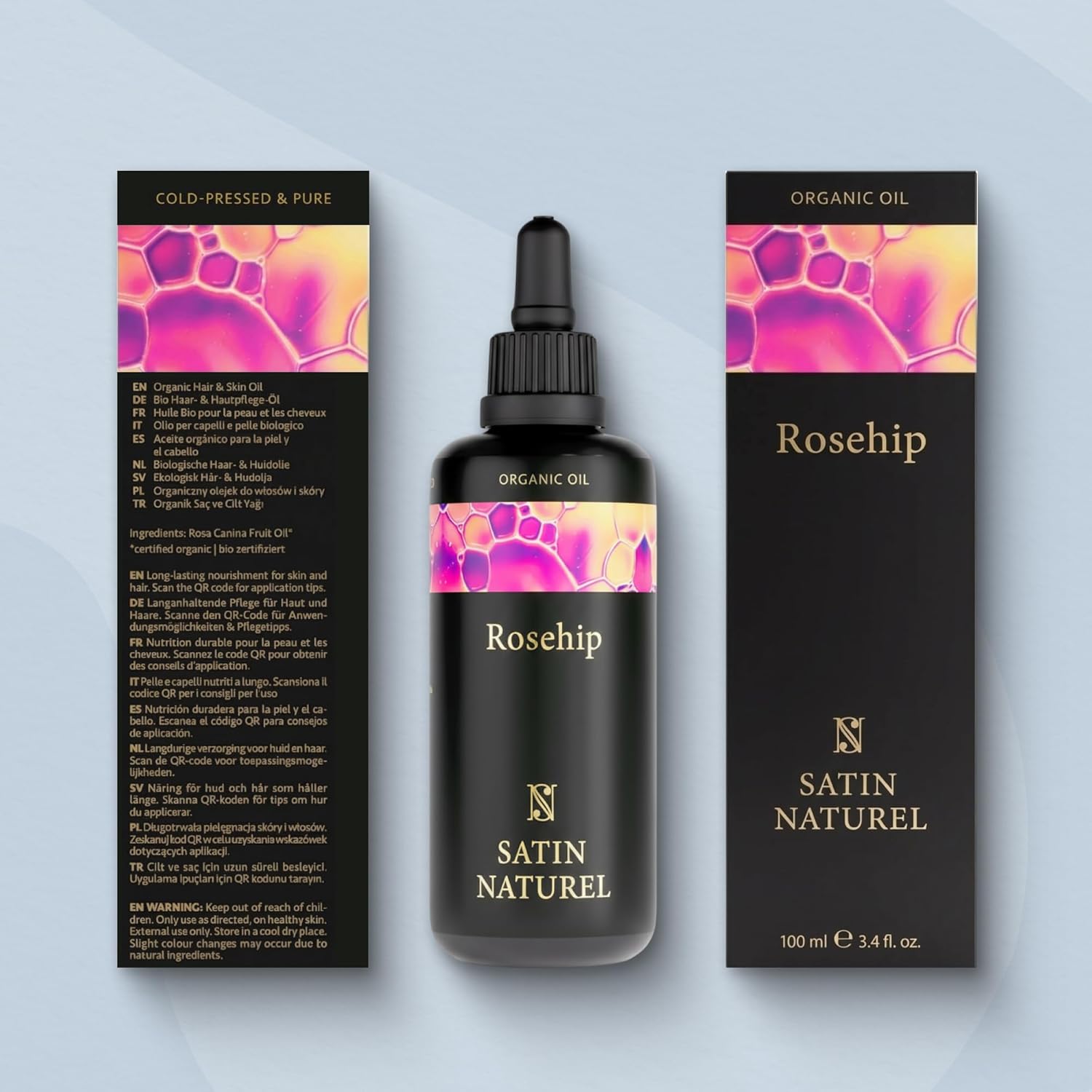 Thumbnail 1 de Olio di Rosa Mosqueta 100% Puro 50 ml + Spremuto a Freddo – Satin Naturel: guida all’acquisto