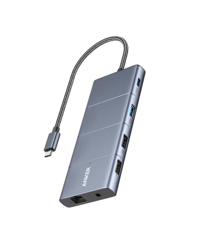 Detalle de Anker 565 USB-C Hub (11‑in‑1): Docking-Station mit 4K HDMI & DP, 100W PD, schnellem USB-C/USB-A