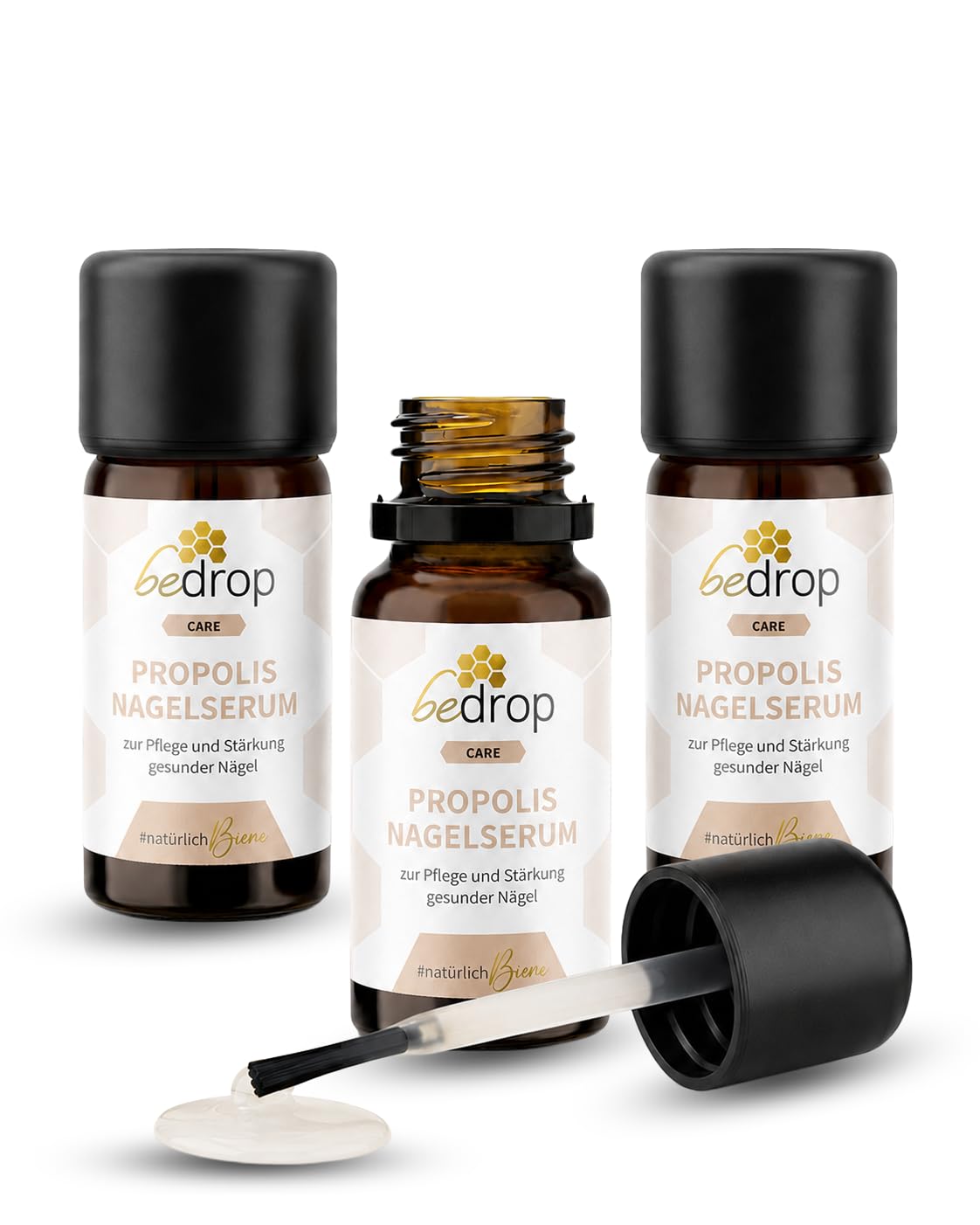 bedrop Propolis Nagelserum 3x 10ml – natürliche Nagelpflege mit Propolis, Teebaumöl & Lavendelöl