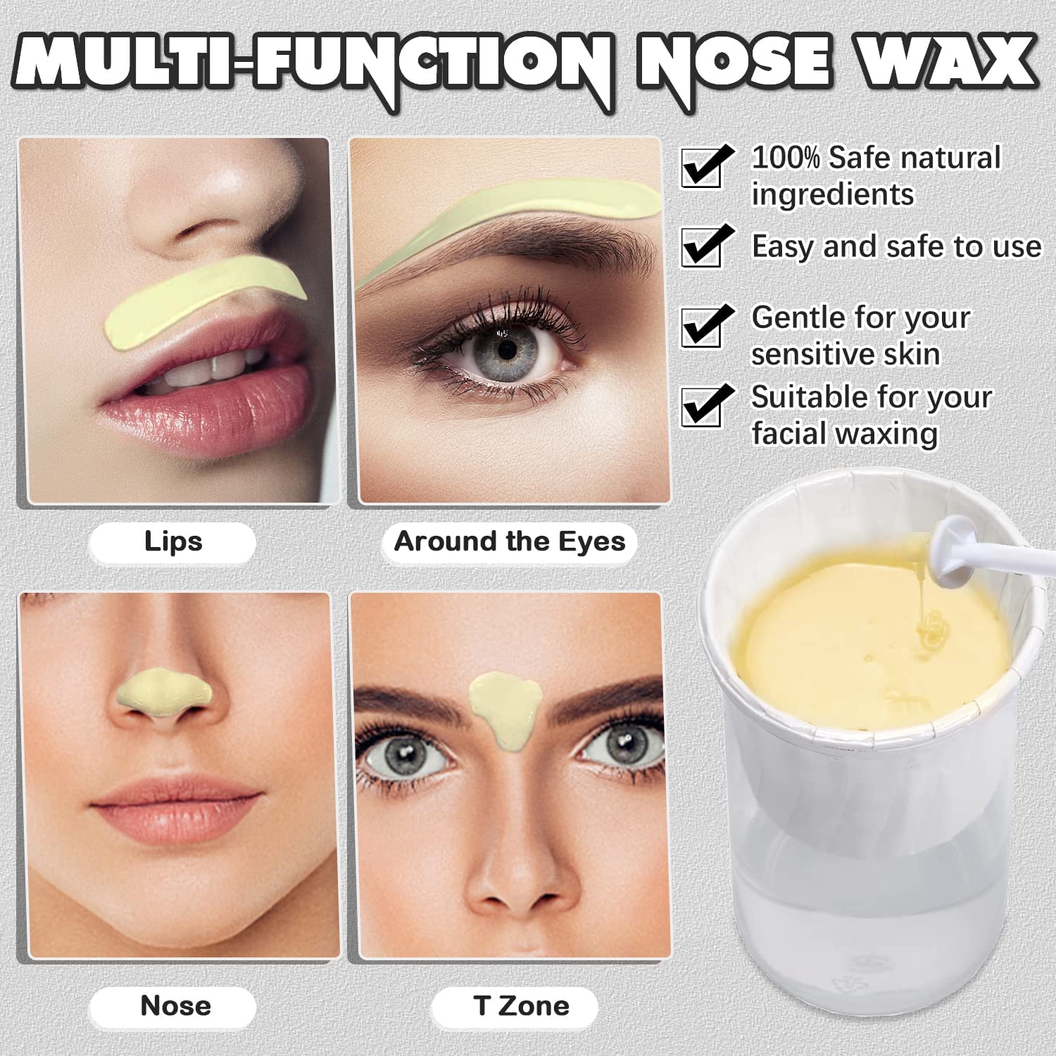 Thumbnail 6 de Milukon Nose Wax Kit für Nasenhaare – Nasenhaarwachs Set mit 20 Applikatoren und 10 Schablonen