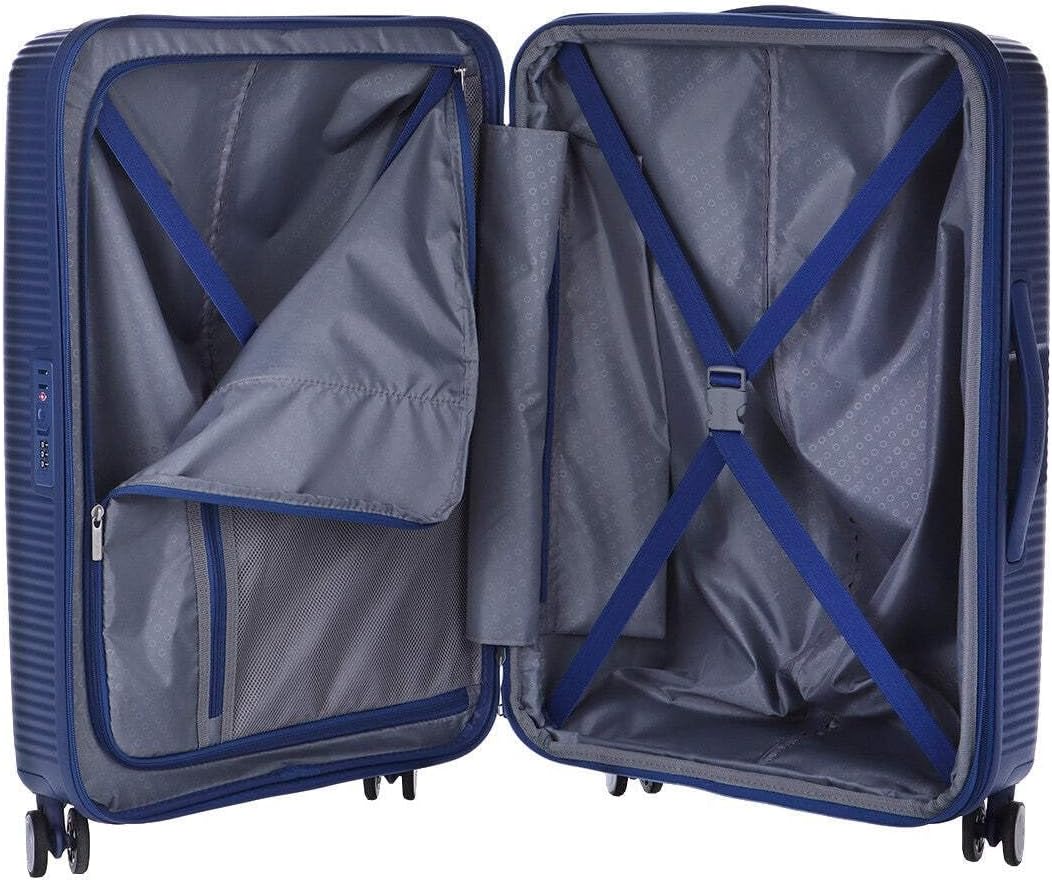 Detalle de American Tourister Soundbox M Extensible – Valise Spinner 67 cm, 71,5/81 L, Bleu Midnight Navy