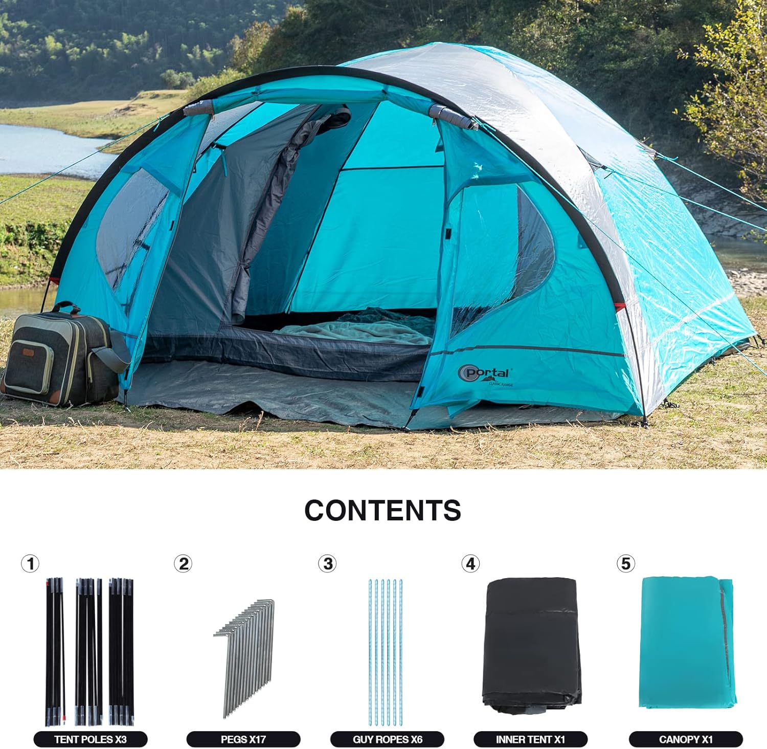 Thumbnail 6 de Portal Zelt 3–4 Personen Campingzelt ⛺