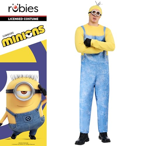 Thumbnail 5 de Rubies Official Minion Kevin Adult Costume with Printed Jumpsuit and Foam Headpiece