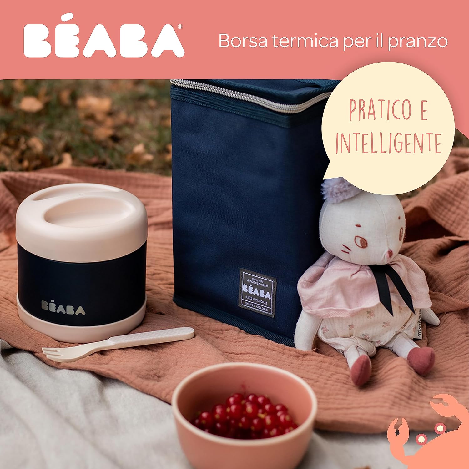 Detalle de BÉABA Borsa Termica Portapasto per Neonati — Contenitore Molto Capiente, Pieghevole e Impermeabile