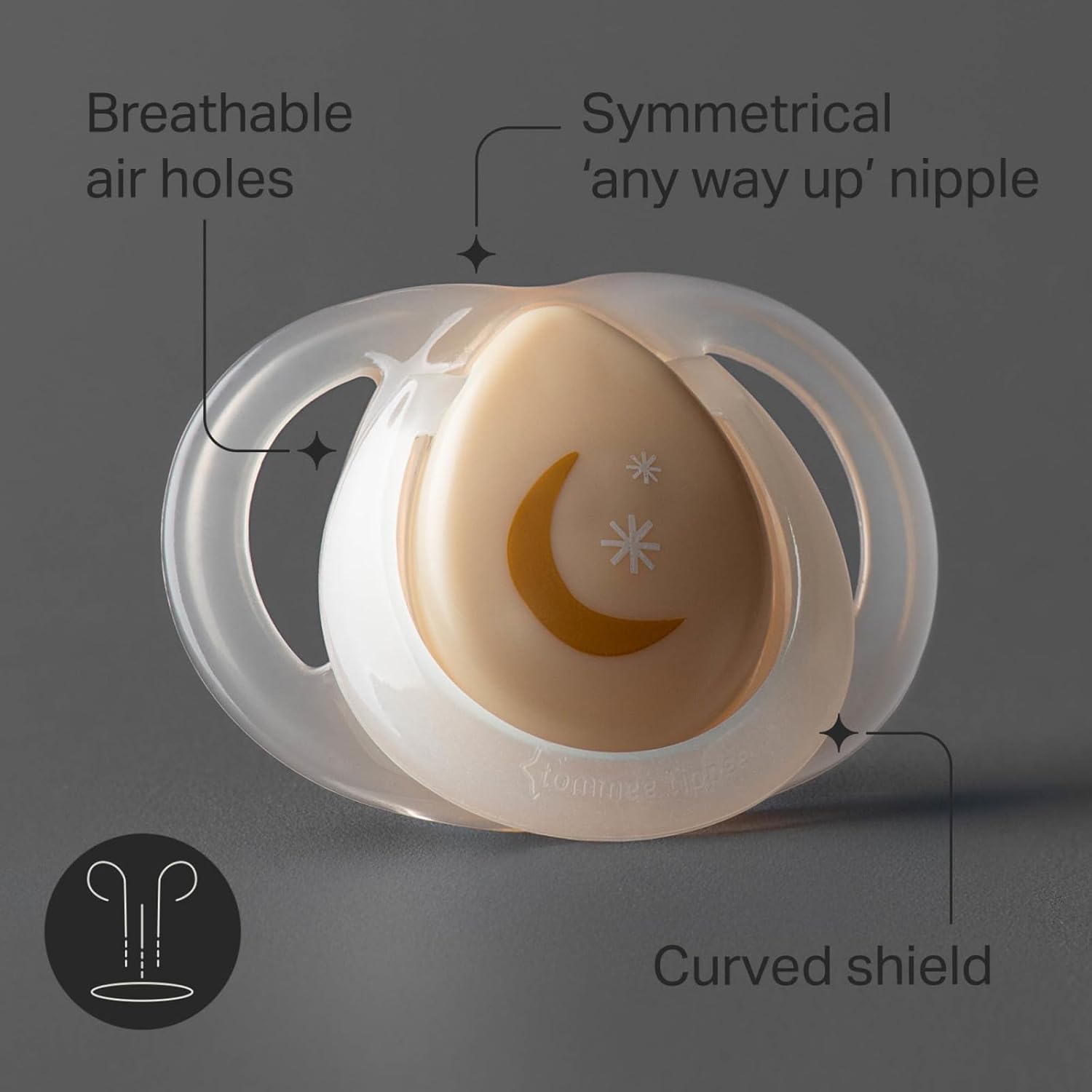 Thumbnail 2 de Tommee Tippee Nighttime Soothers (0-6m), 6-pack BPA-free glow-in-the-dark symmetrical orthodontic dummies