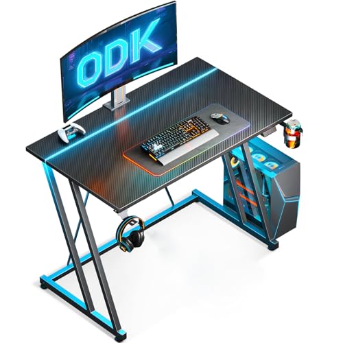 Detalle de ODK Mesa Gaming 80×50 cm con luces LED