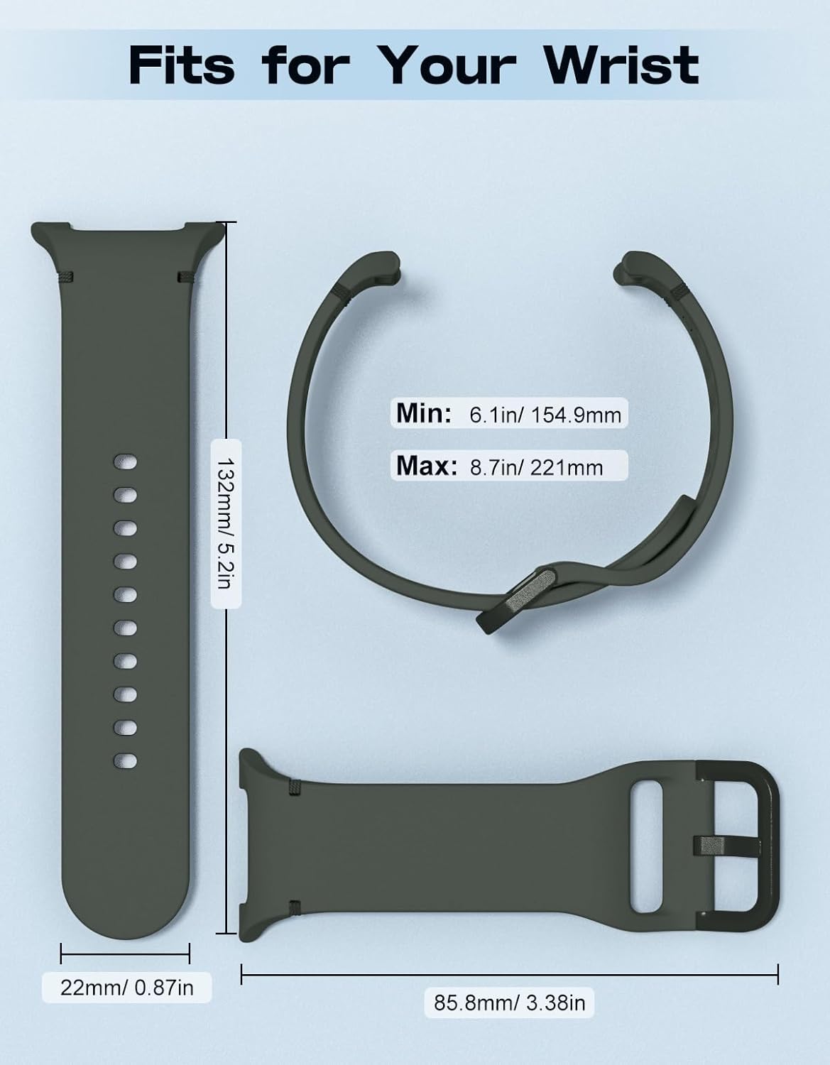 Thumbnail 4 de Astorgos 6 Pack Sport Straps for Samsung Galaxy Watch 8 and Classic 46mm – No Gap Soft Silicone Bands