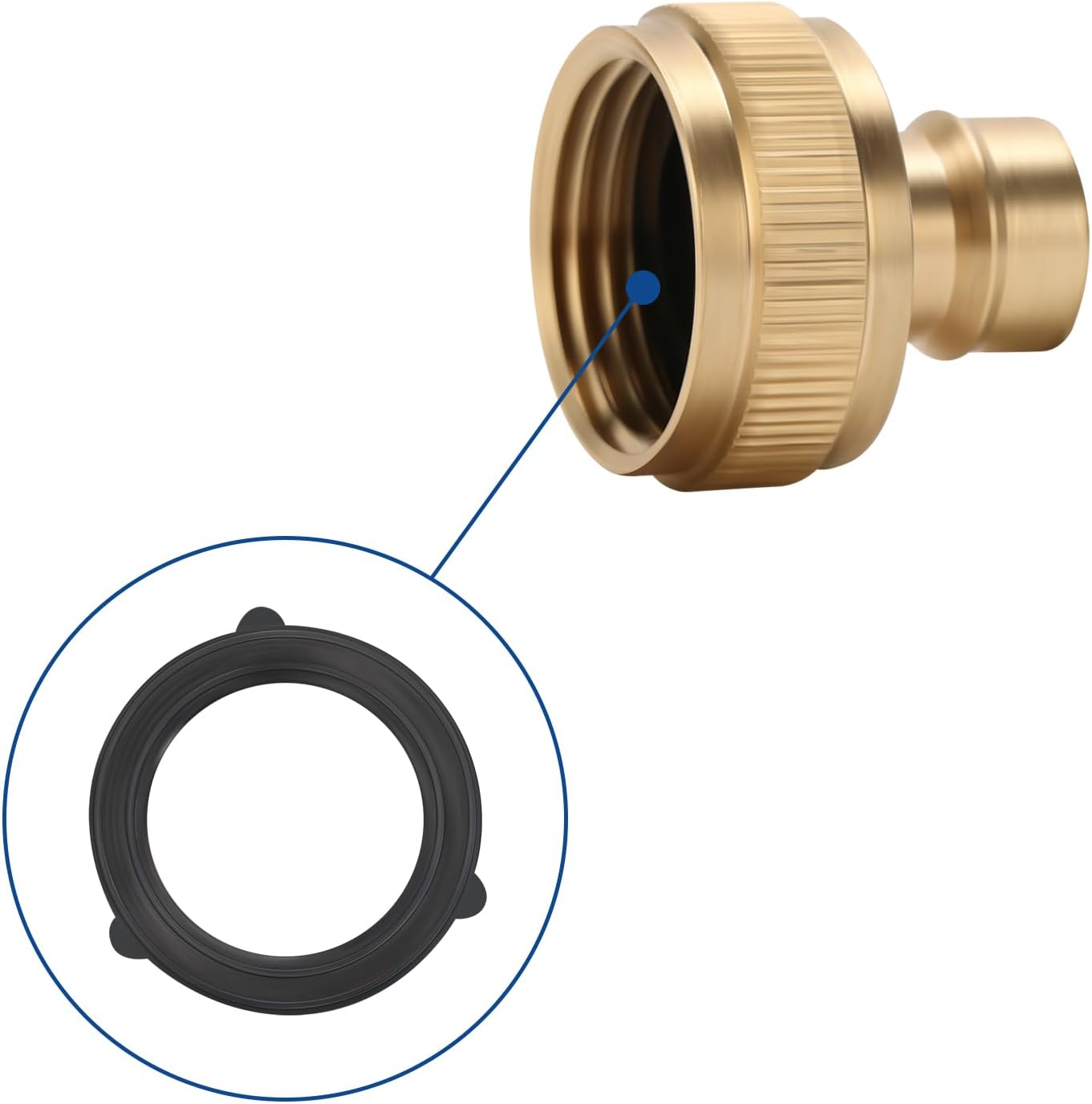 Detalle 2 de MEASUREMAN MD047 Garden Hose Quick-Connect Kit, Solid Brass, 3/4-Inch GHT