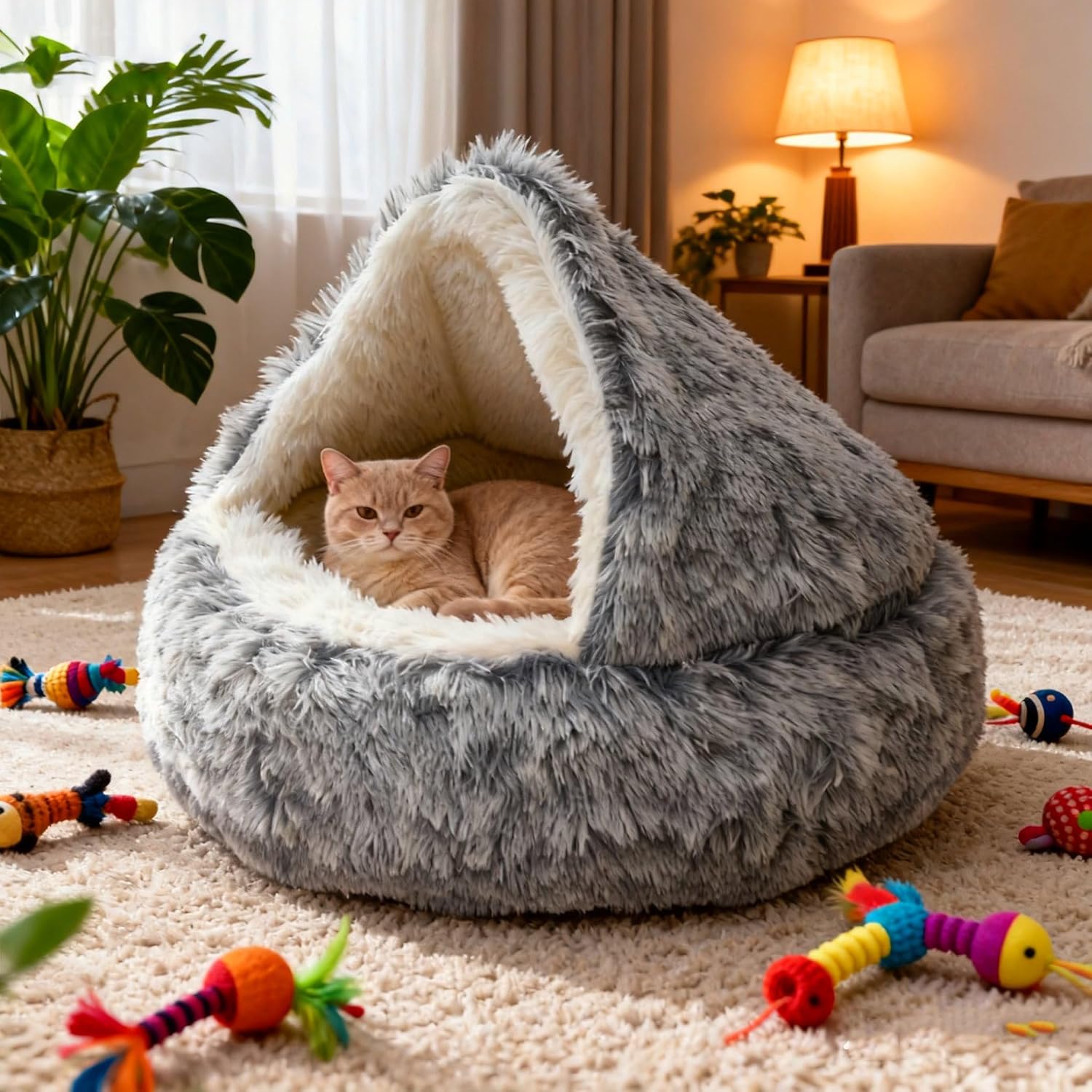 Detalle 2 de SHJOEE Flauschig Haustierbett für Hunde & Katzen
