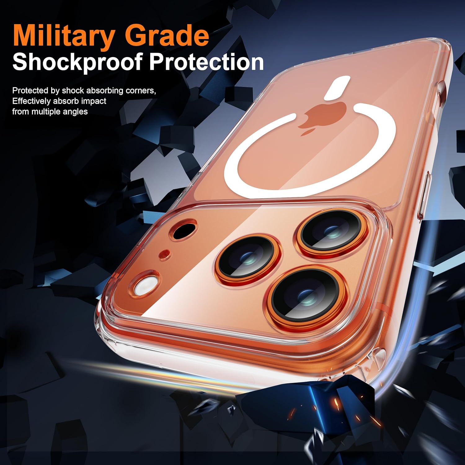 Detalle de ORETECH Magnetica Cover per iPhone 17 Pro Max 6,9" – Trasparente, MagSafe e Protezione Completa