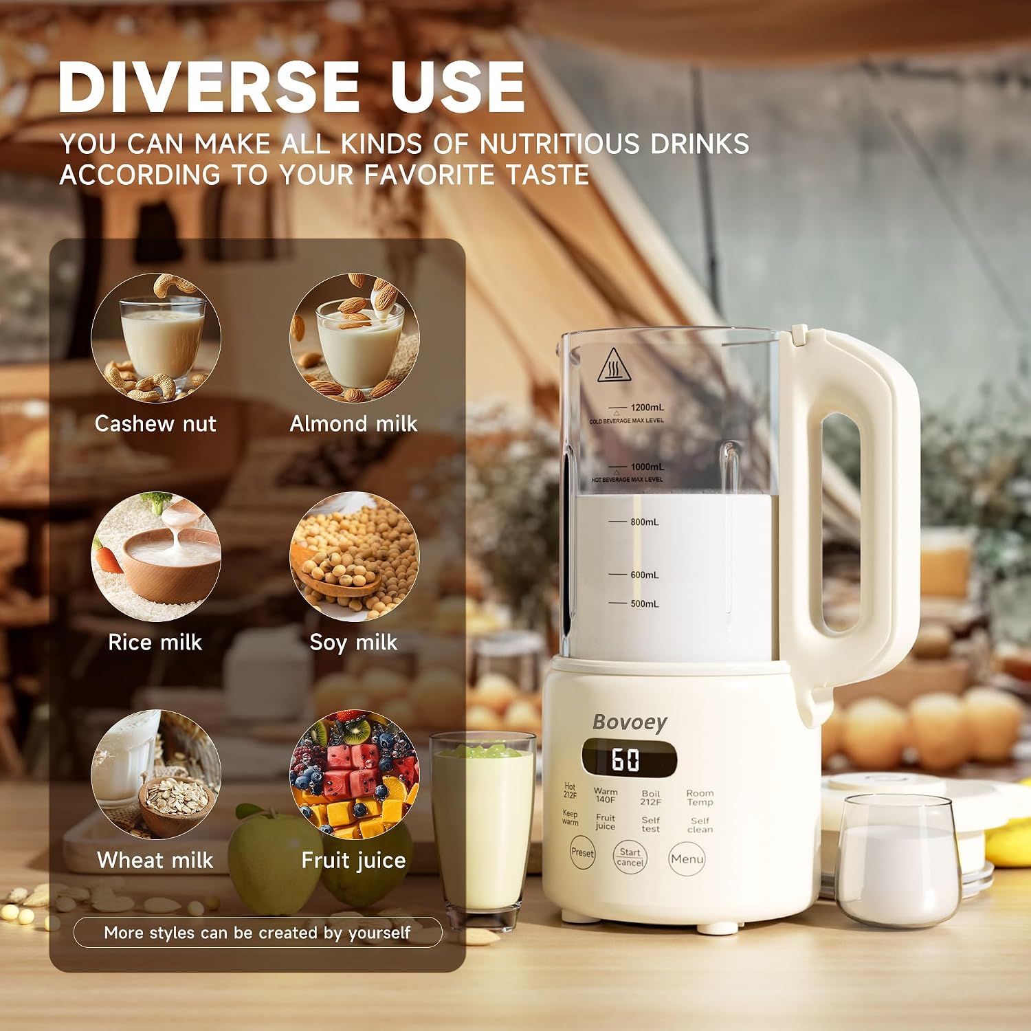 Detalle 2 de Nut Milk Maker 40 oz — 8-in-1 Plant Milk Machine 🥛