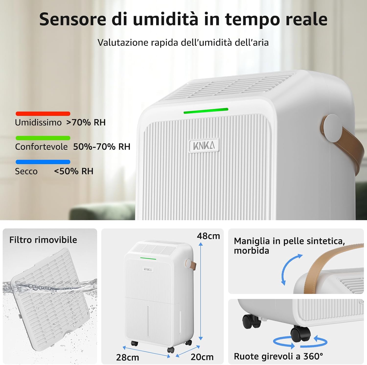 Detalle de KNKA Deumidificatore 16L/24h per casa