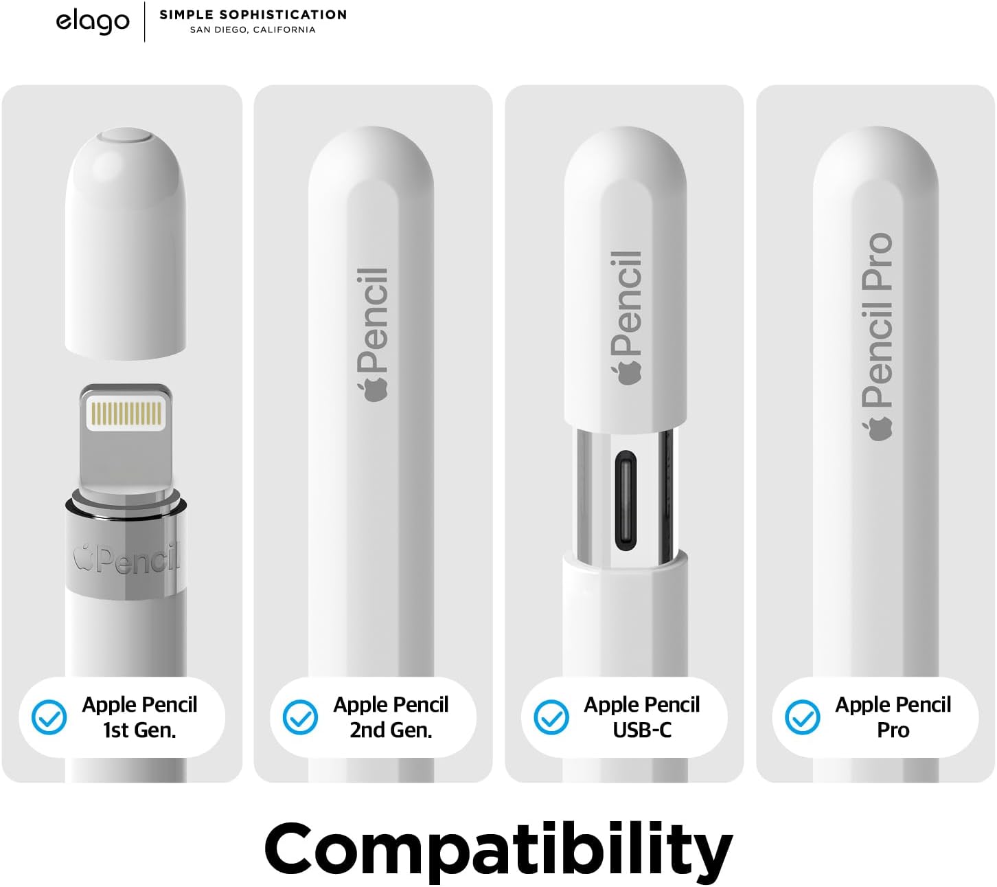 Detalle de elago 2 packs de pointes de crayon en métal de remplacement pour Apple Pencil Pro / 1re-2e génération / USB-C