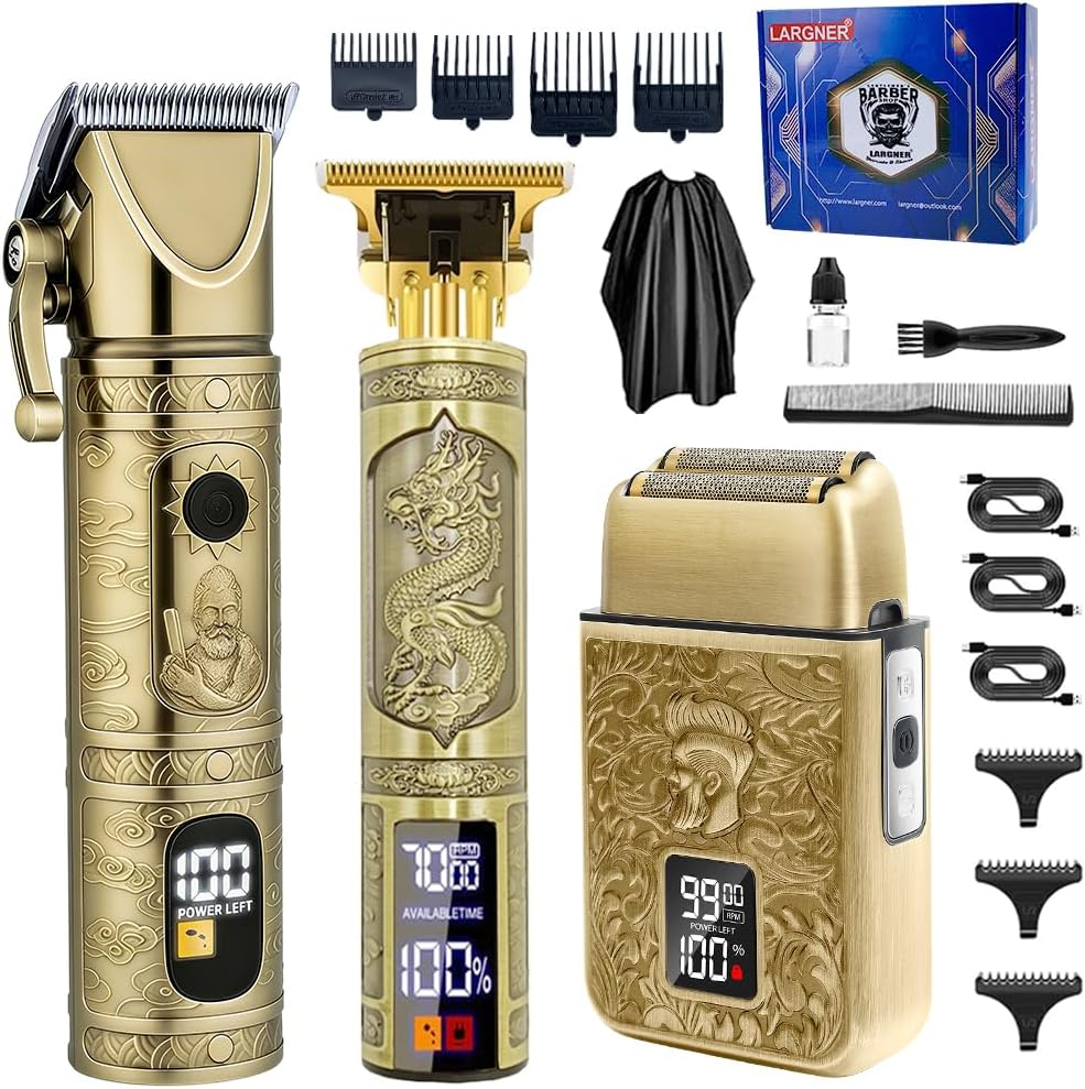 Detalle de Hair Clippers for Men Professional: T-Blade Trimmer, USB Rechargeable Grooming Kit