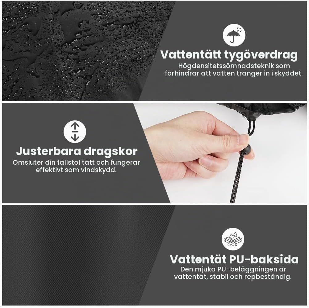 Detalle de OFFCUP A-6029923 stolsöverdrag, 2-pack i 210D Oxfordtyg, 93 × 82 × 22 cm
