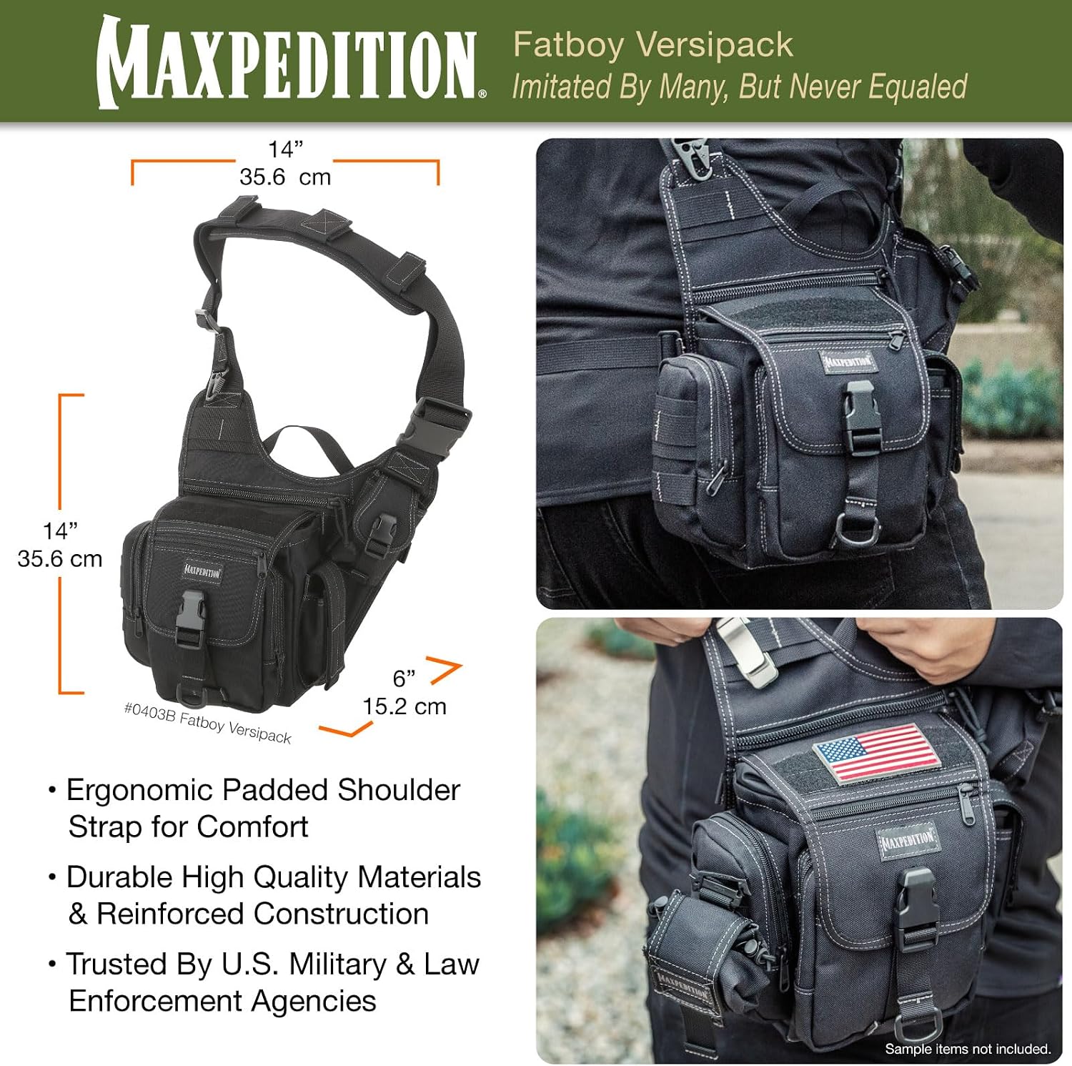 Detalle 2 de Maxpedition MAXP-403-B Fatboy Versipack dagryggsäck, svart