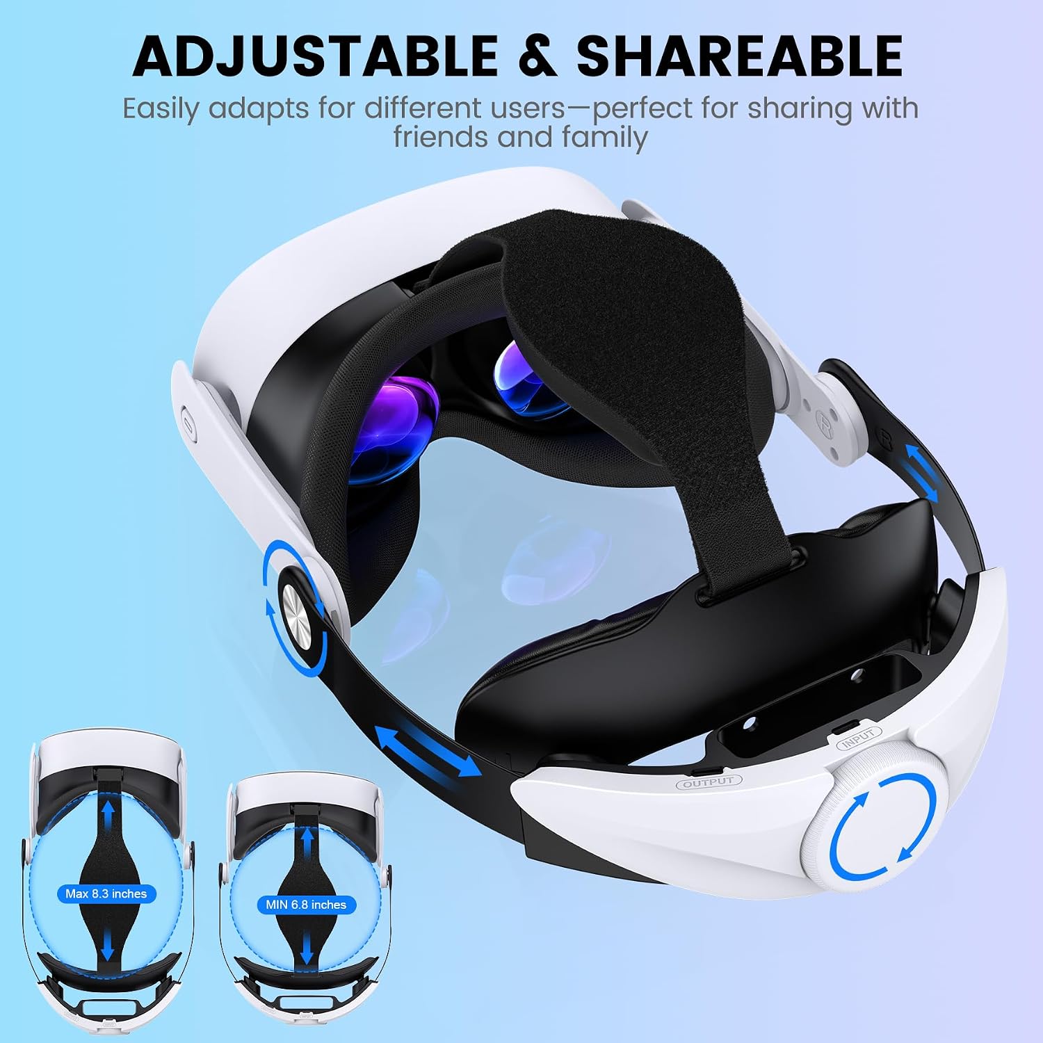 Thumbnail 1 de VR Headstrap Compatible for Quest 3S/Quest 3/Quest 2 – Adjustable Comfort Head Strap with Enhanced Support