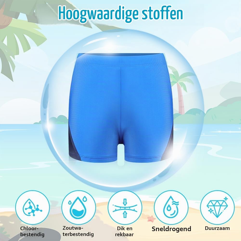 Detalle 1 de AYESY zwembroek voor jongens met sneldrogende stof en gevoerde elastische tailleband