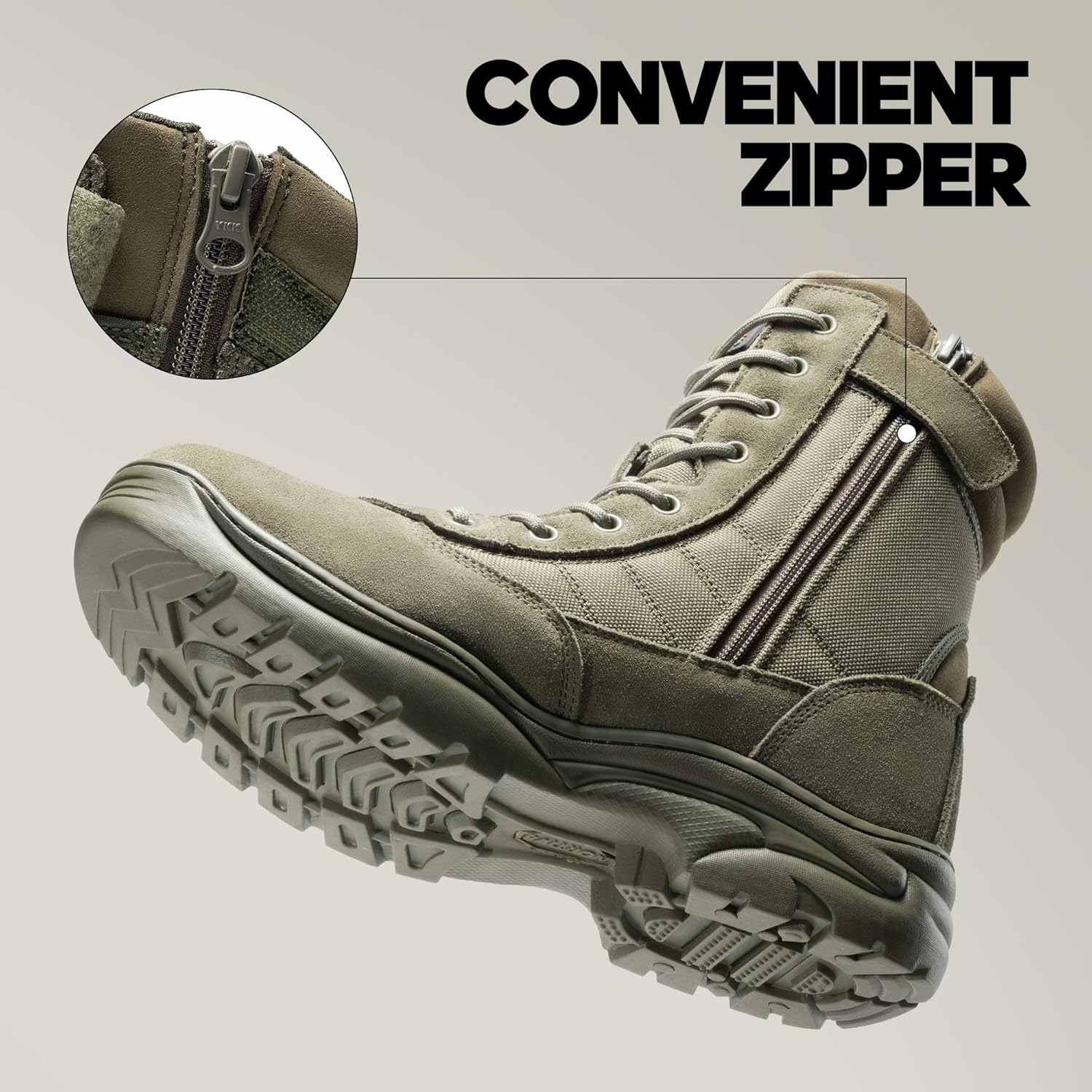 Thumbnail 2 de NORTIV 8 Men's Military Tactical Work Boots with Side Zipper