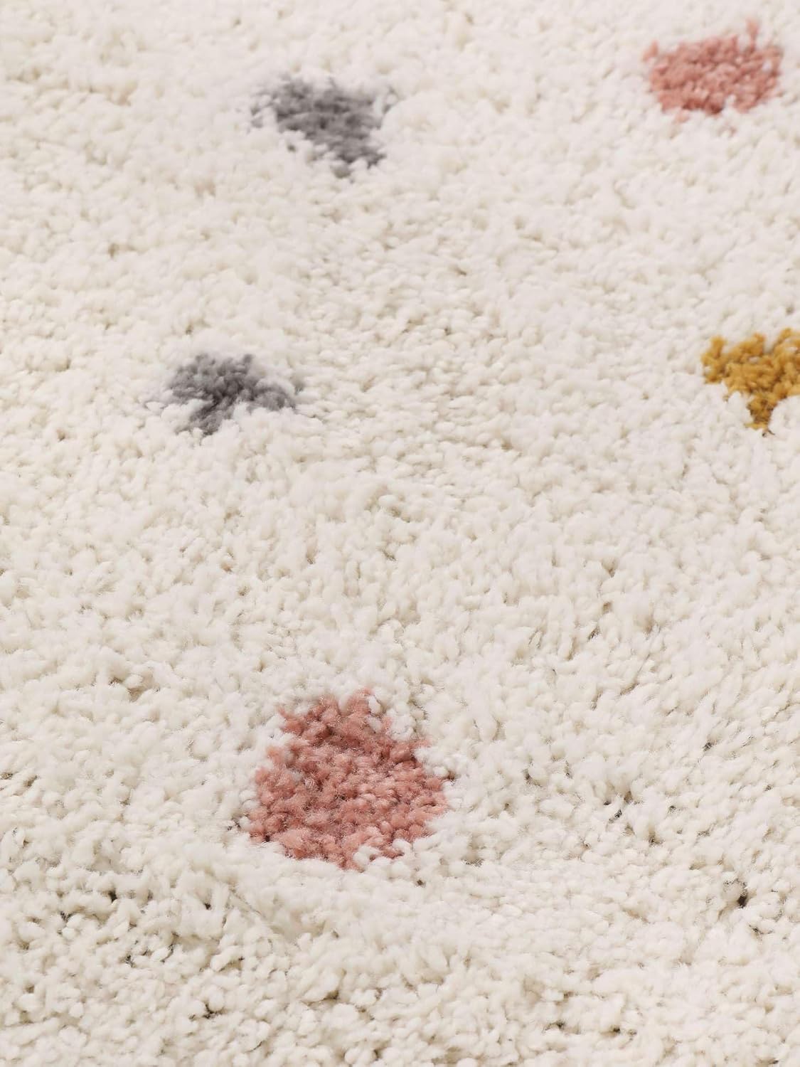 Detalle de RugVista Confetti kindertapijt rond Ø 150 cm, middelpolig en gebroken wit