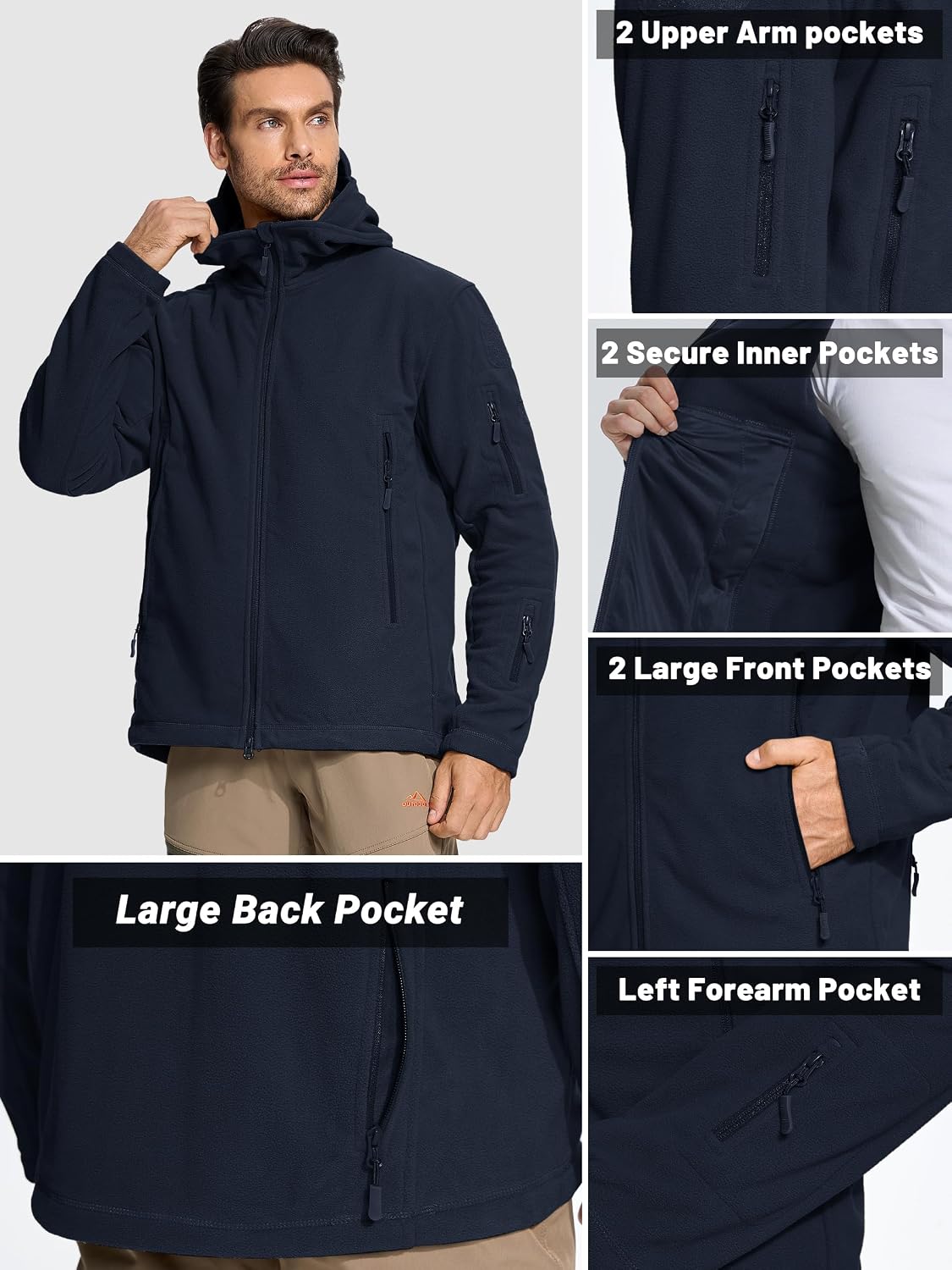 Thumbnail 4 de TACVASEN Windproof Fleece Jacket 1pc