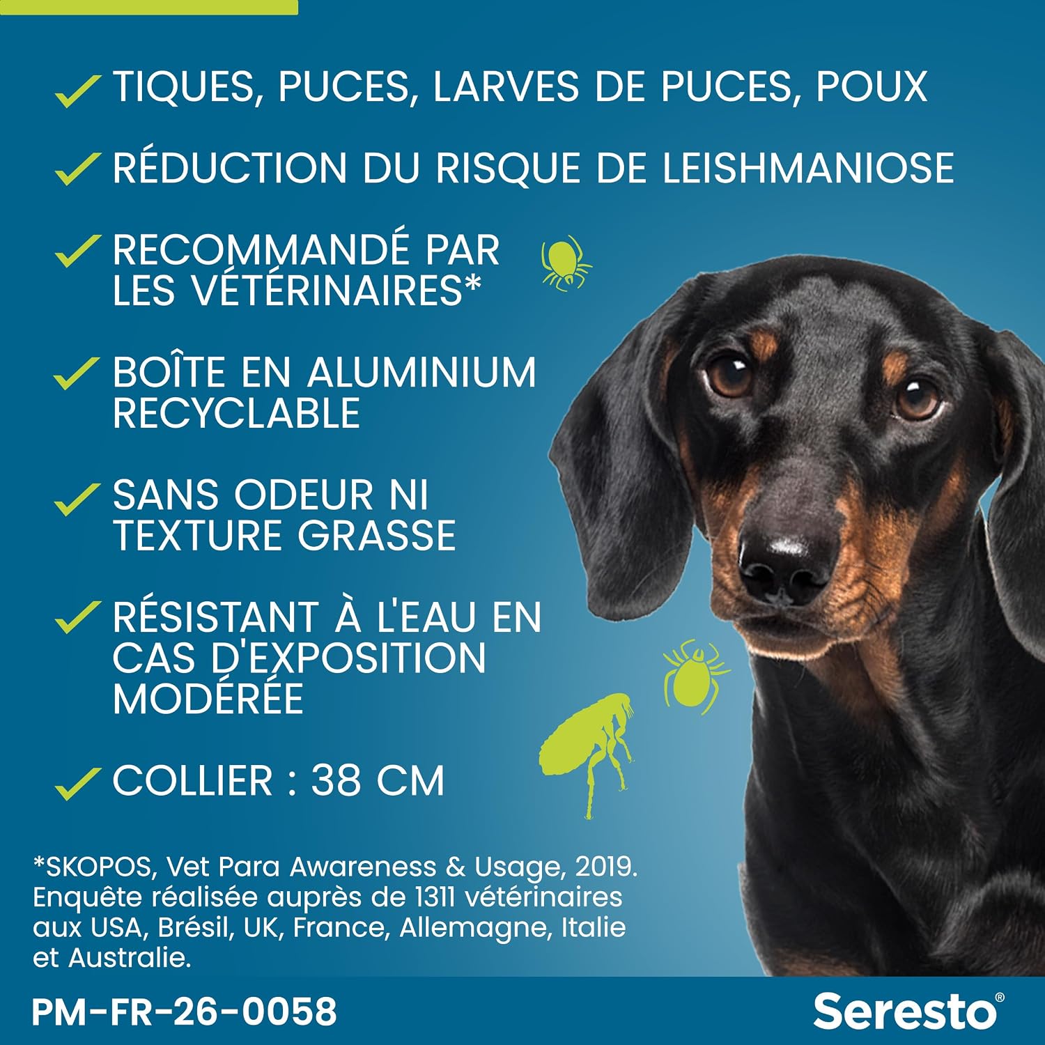 Detalle de Seresto Collier Petits Chiens — Collier antiparasitaire pour chiens <8 kg, 7–8 mois de protection