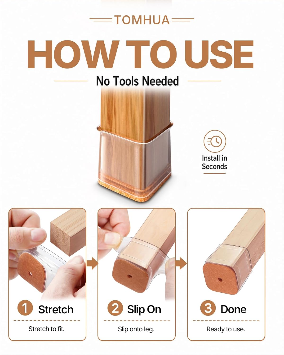 Detalle 2 de Chair Leg Floor Protectors, 1-1/16 to 1-5/8 in.