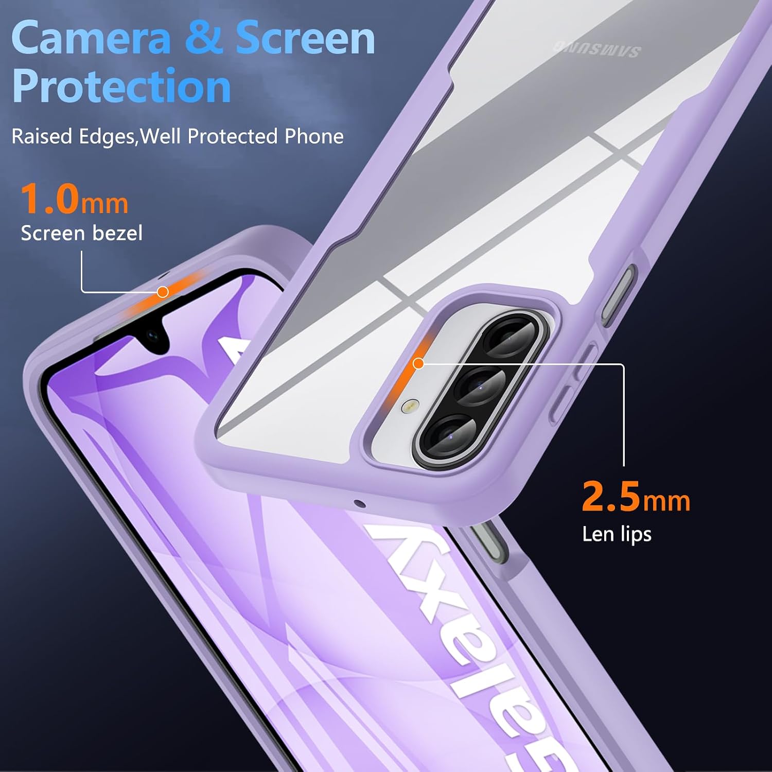 Thumbnail 3 de Hensinple Samsung A17 Case with Built-in Screen Protector — 360° Military-Grade Protection (Violet)