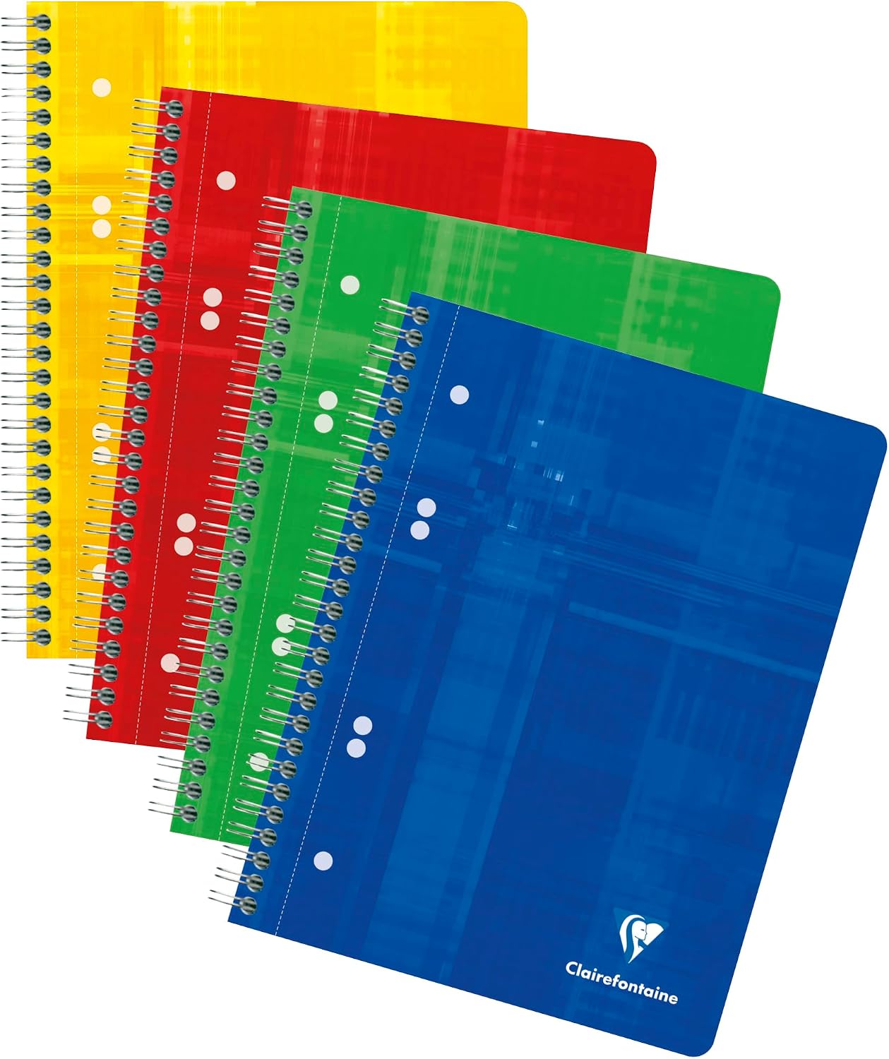 Clairefontaine 8570C: Packung mit 5 Collegeblöcken A5, 6-fach gelocht, 90 g/m², farbig sortiert
