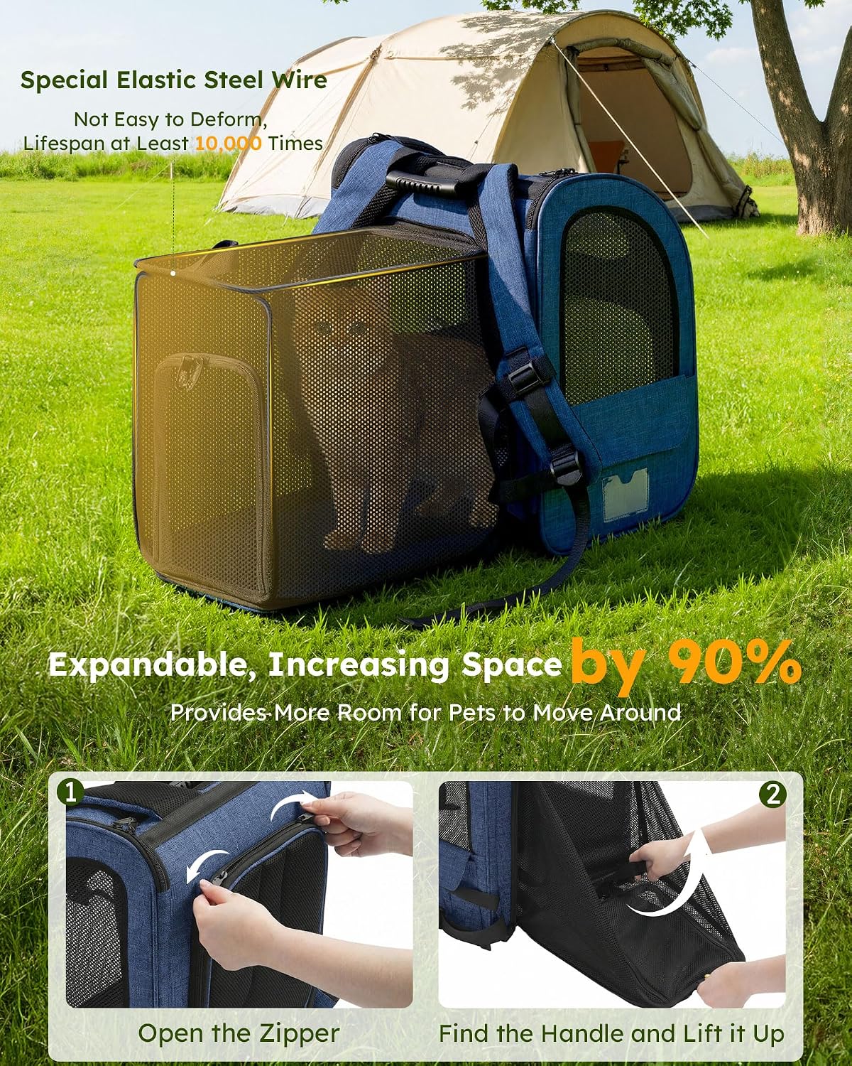 Detalle de Pecute Cat Carrier Backpack for Pets Up to 11 lbs