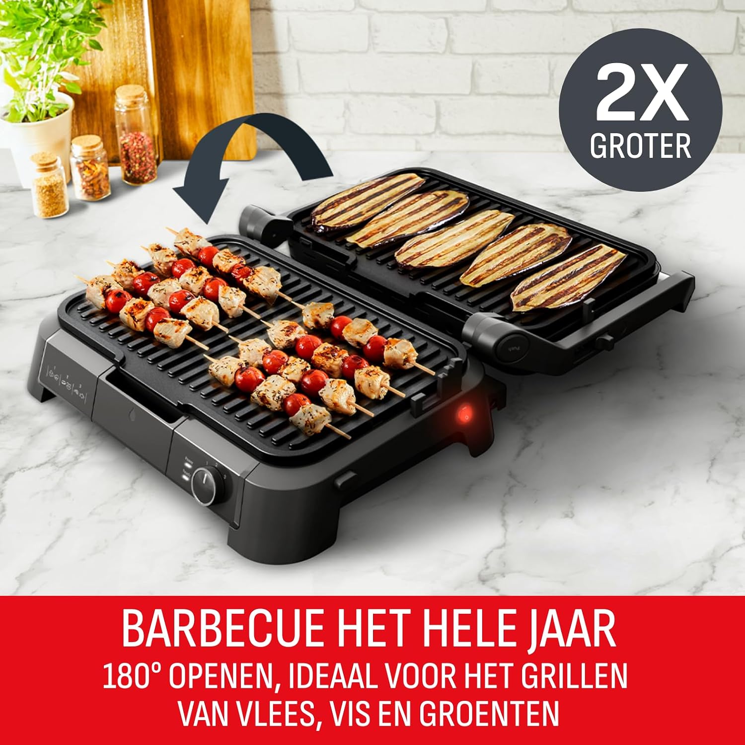 Detalle de Tefal SuperGrill 3-in-1 XL GC520D contactgrill, 2000 W en ovenstand